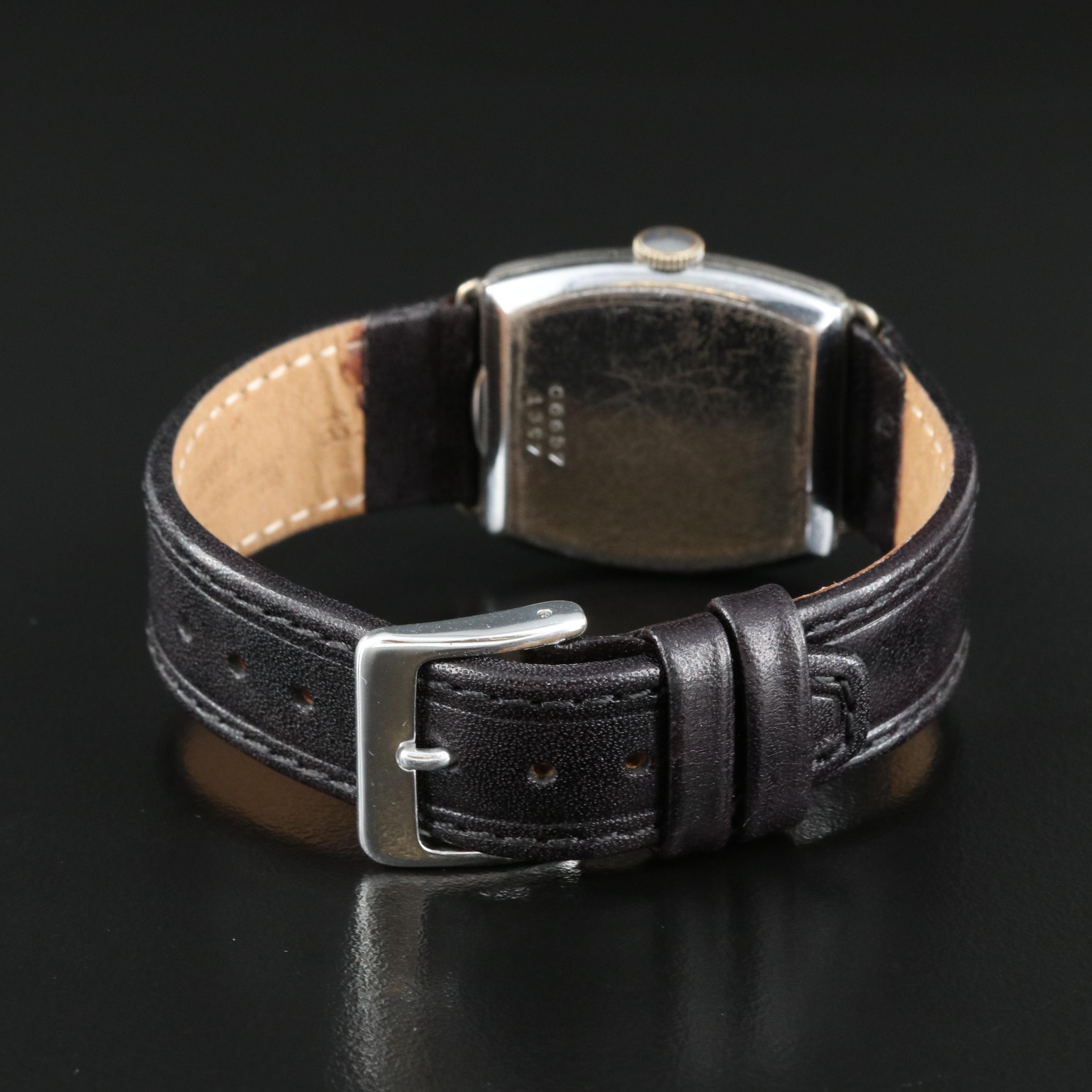 Vintage Rolex Nickle-Plated Sterling Cushion Case Watch