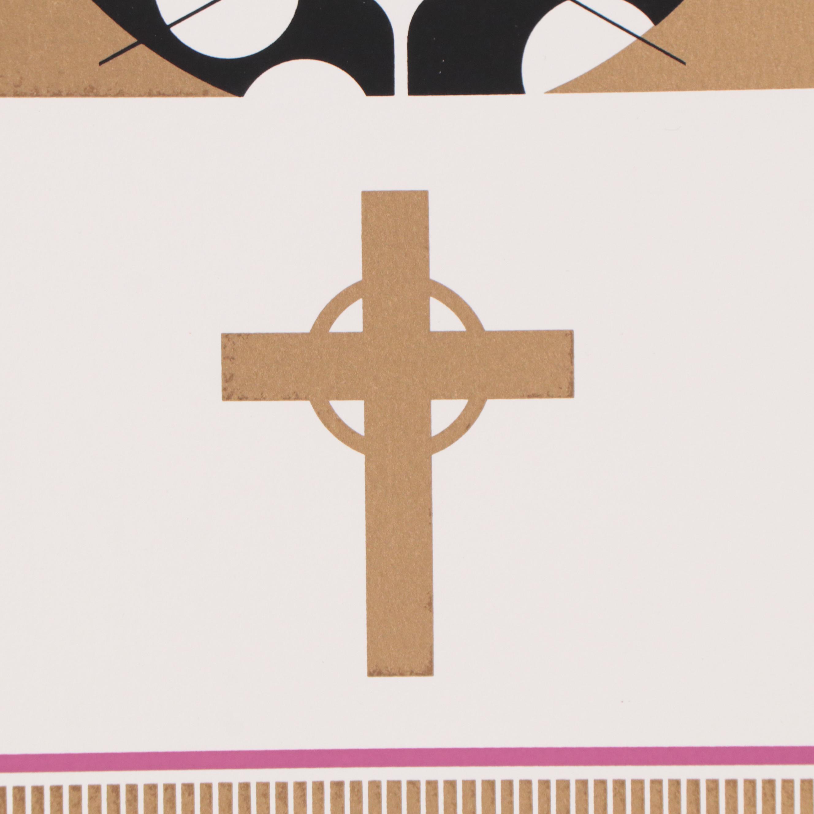 Edie Harper Modernist Serigraph "Magnificat," 1983