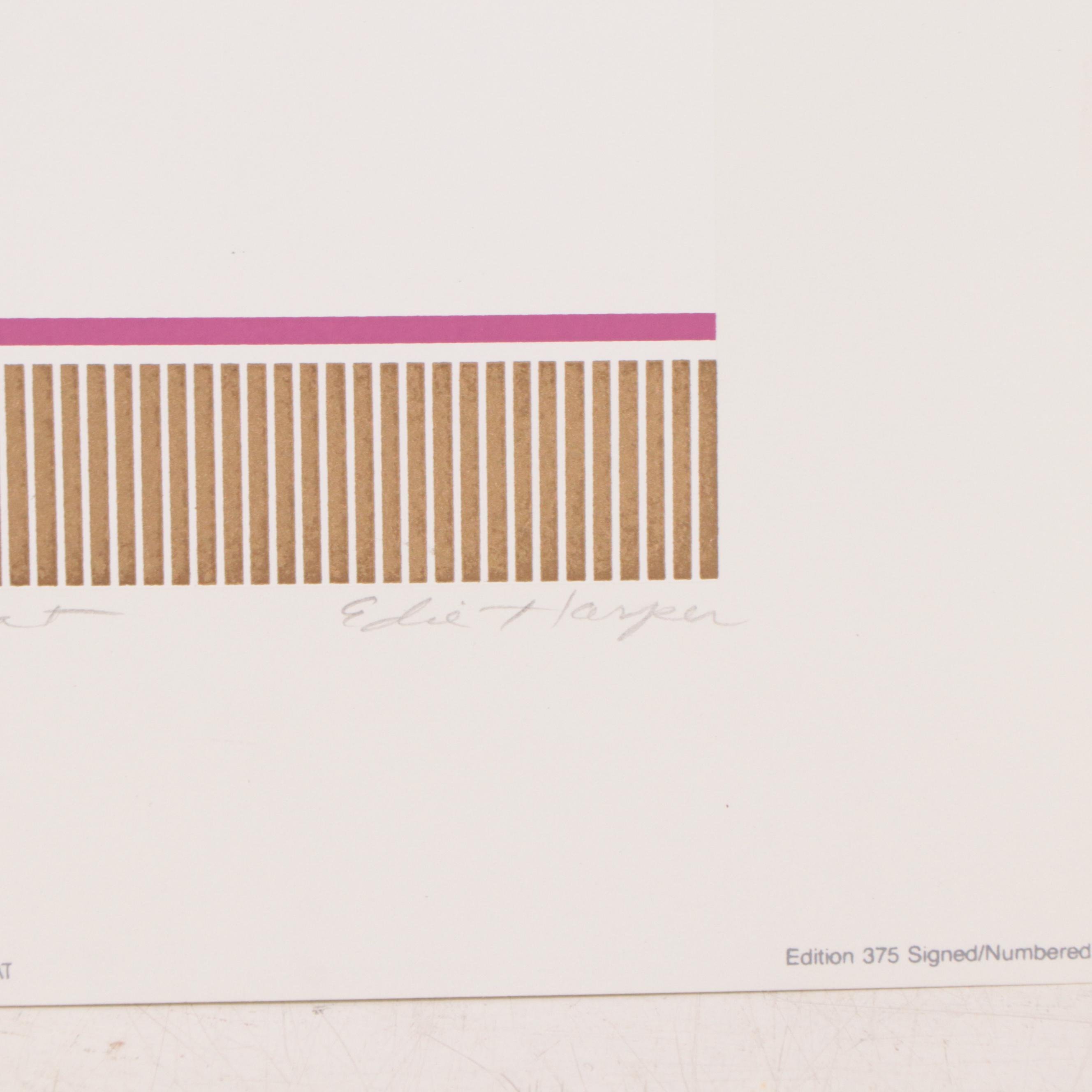 Edie Harper Modernist Serigraph "Magnificat," 1983