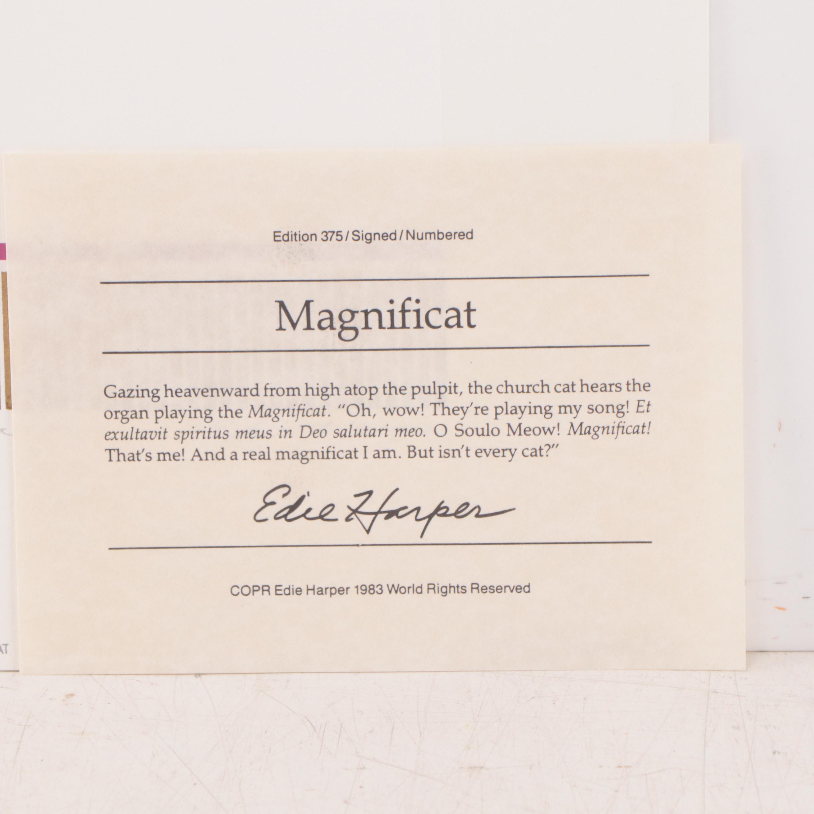 Edie Harper Modernist Serigraph "Magnificat," 1983