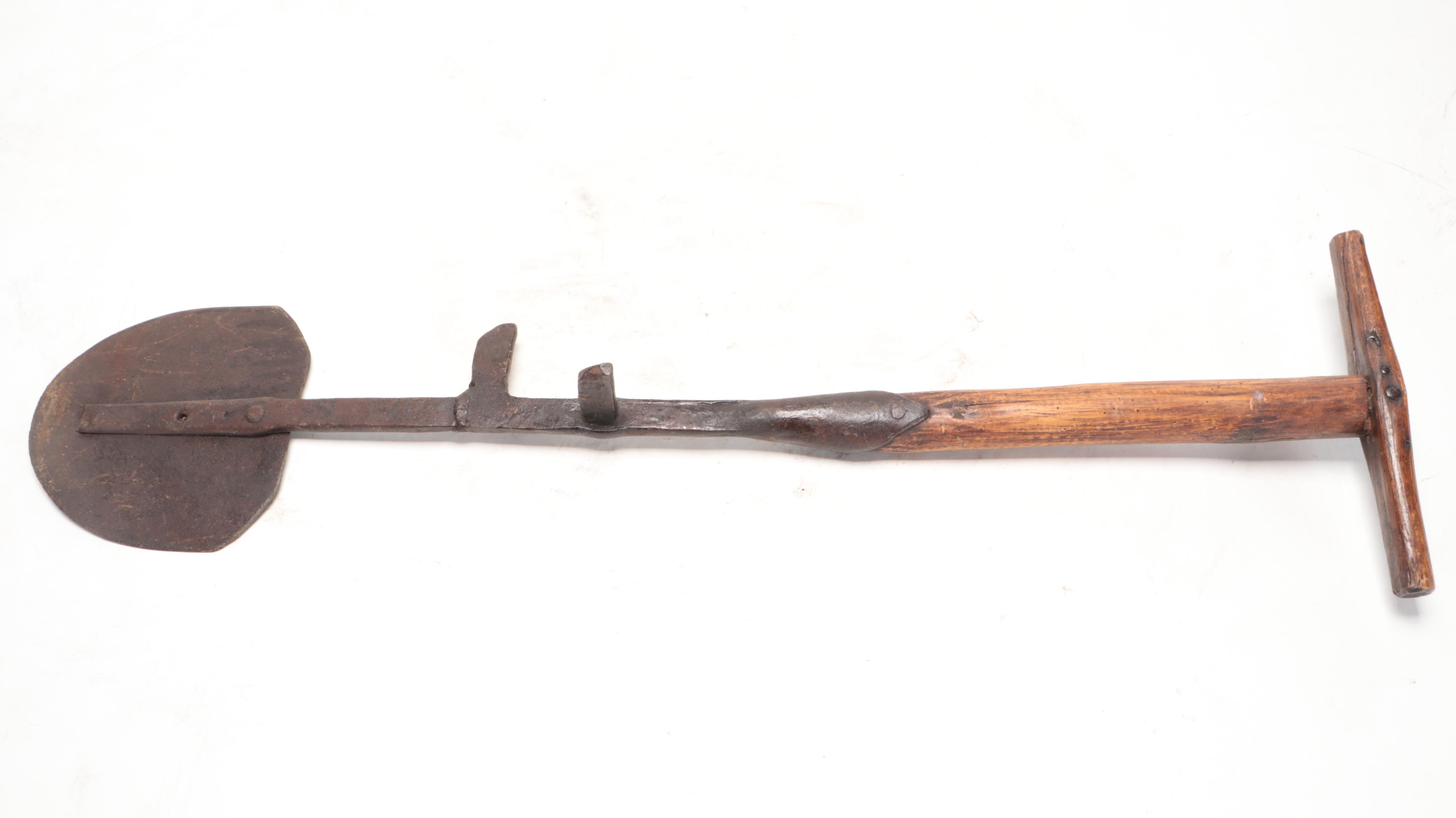 Primitive Style Wood and Metal Breast Plow and Potato Planter