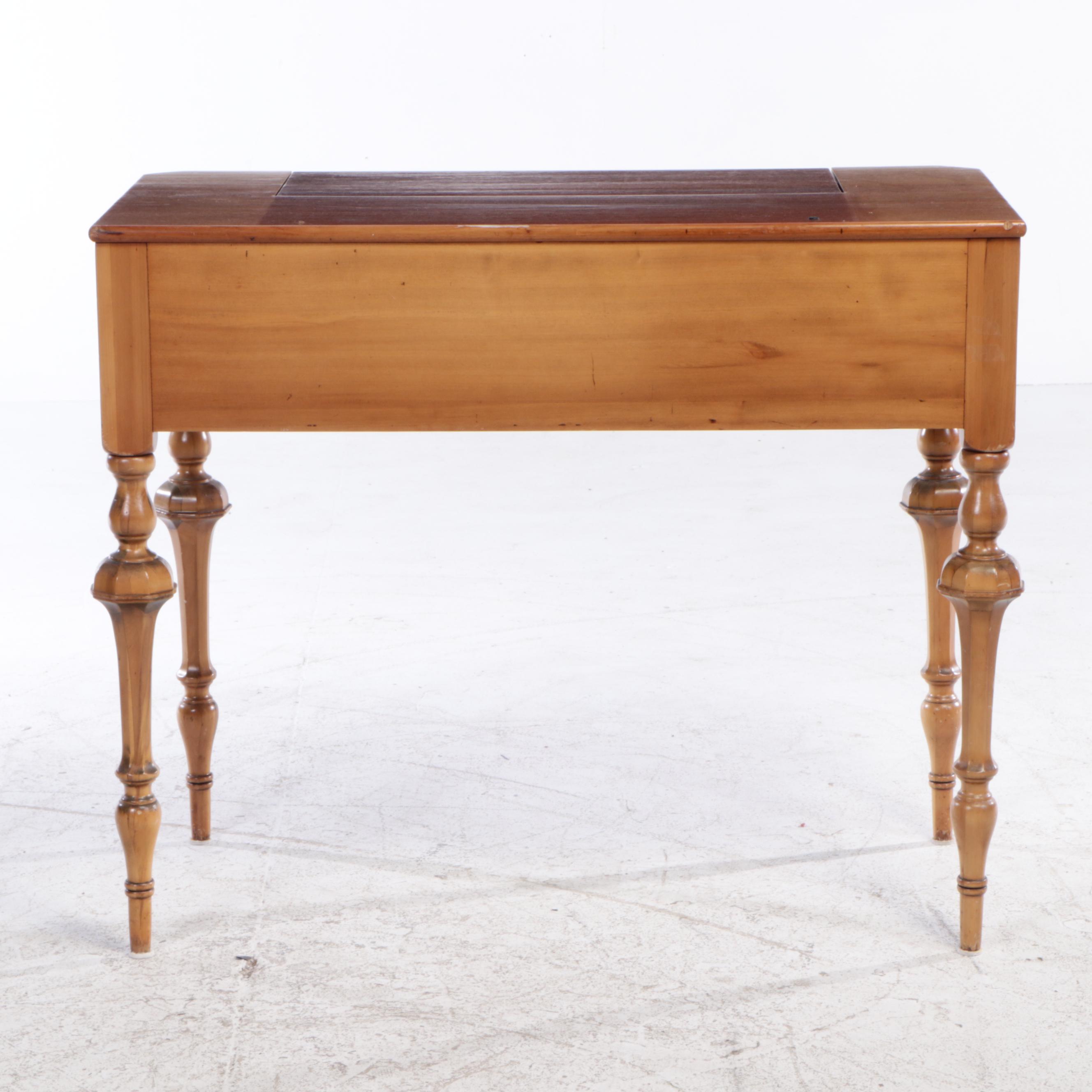 Renaissance Revival Mahogany Spinet Desk with Chair, Early 20th Century