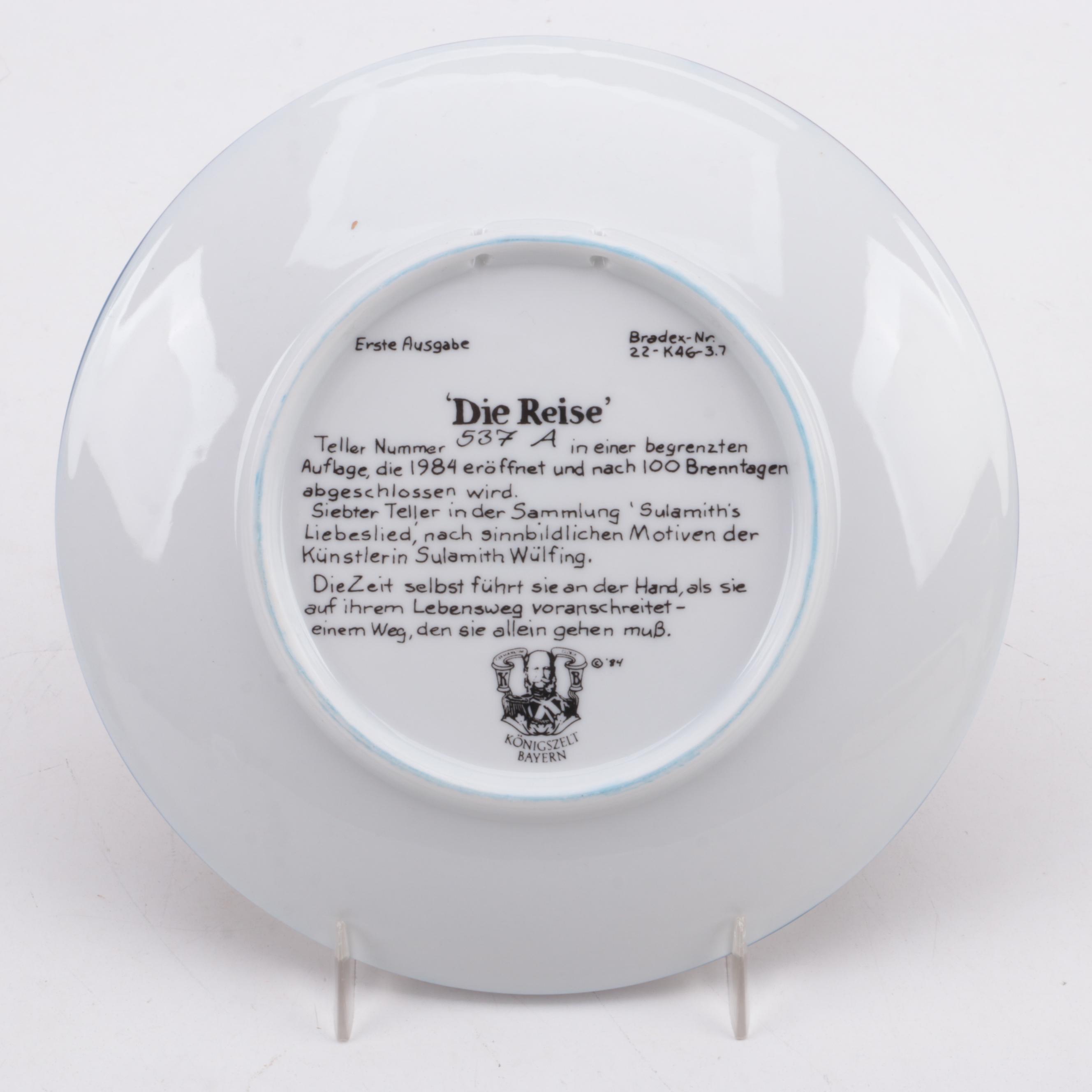 Sulamith Wülfing German Collector Plates by Königszelt Bayern, 1980s