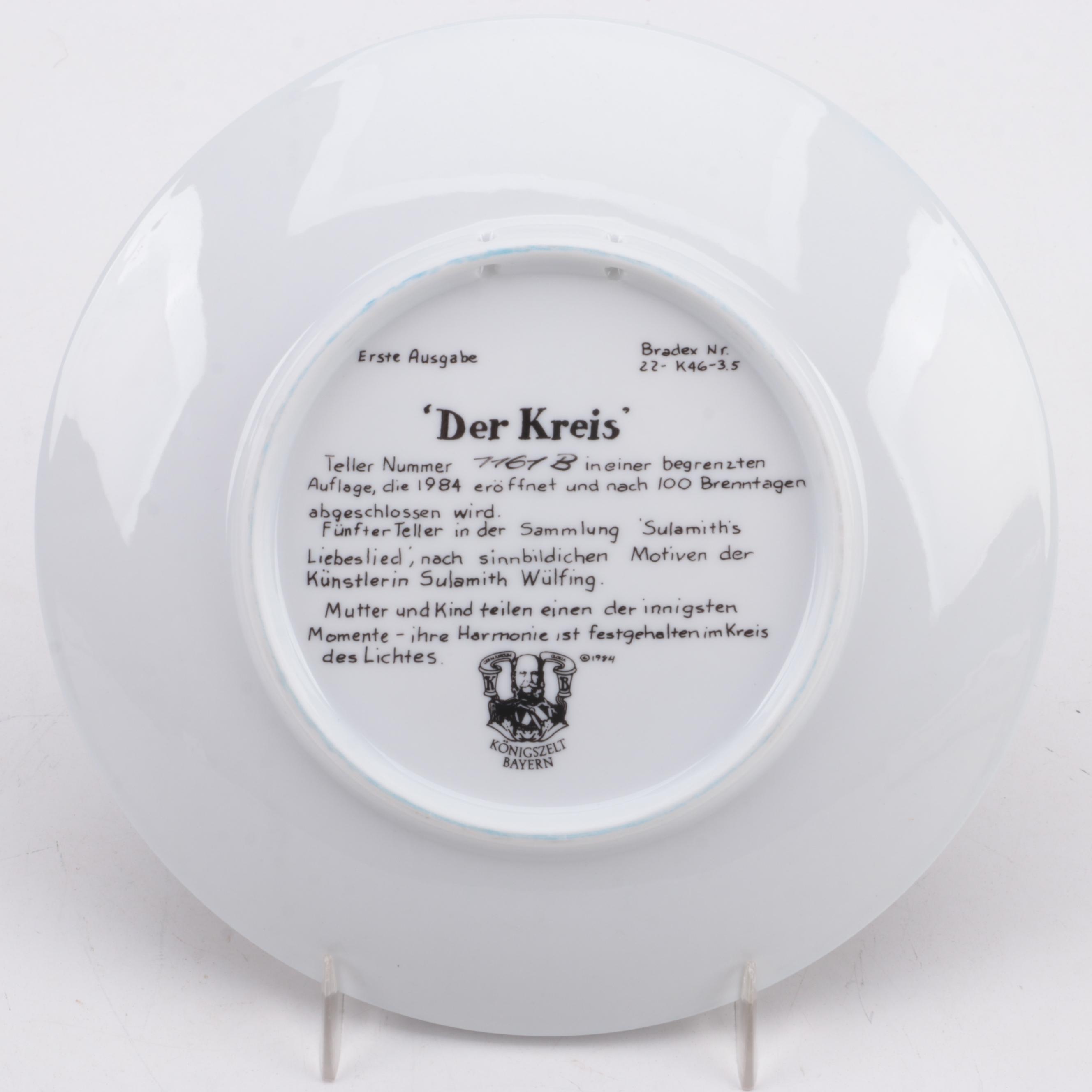 Sulamith Wülfing German Collector Plates by Königszelt Bayern, 1980s