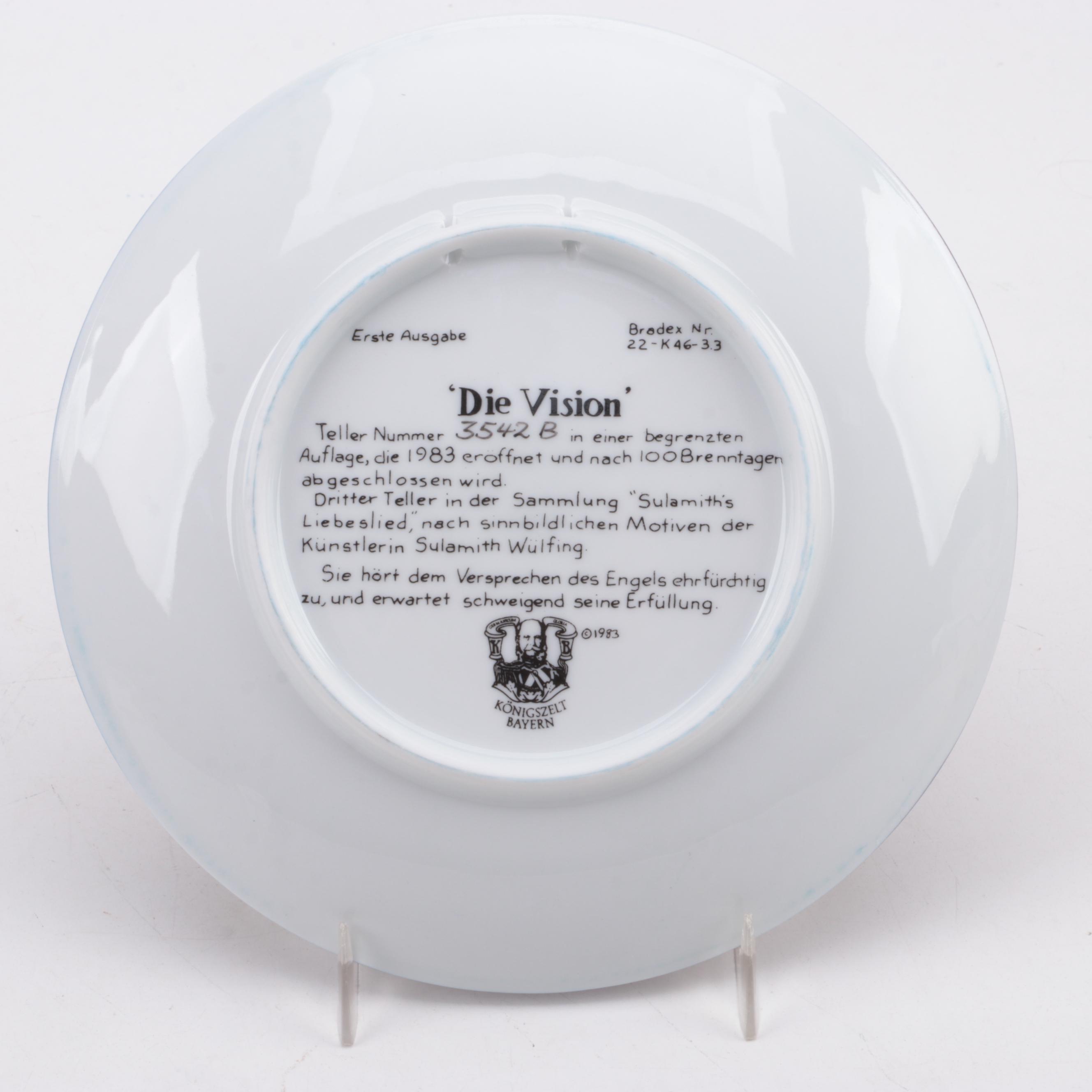 Sulamith Wülfing German Collector Plates by Königszelt Bayern, 1980s