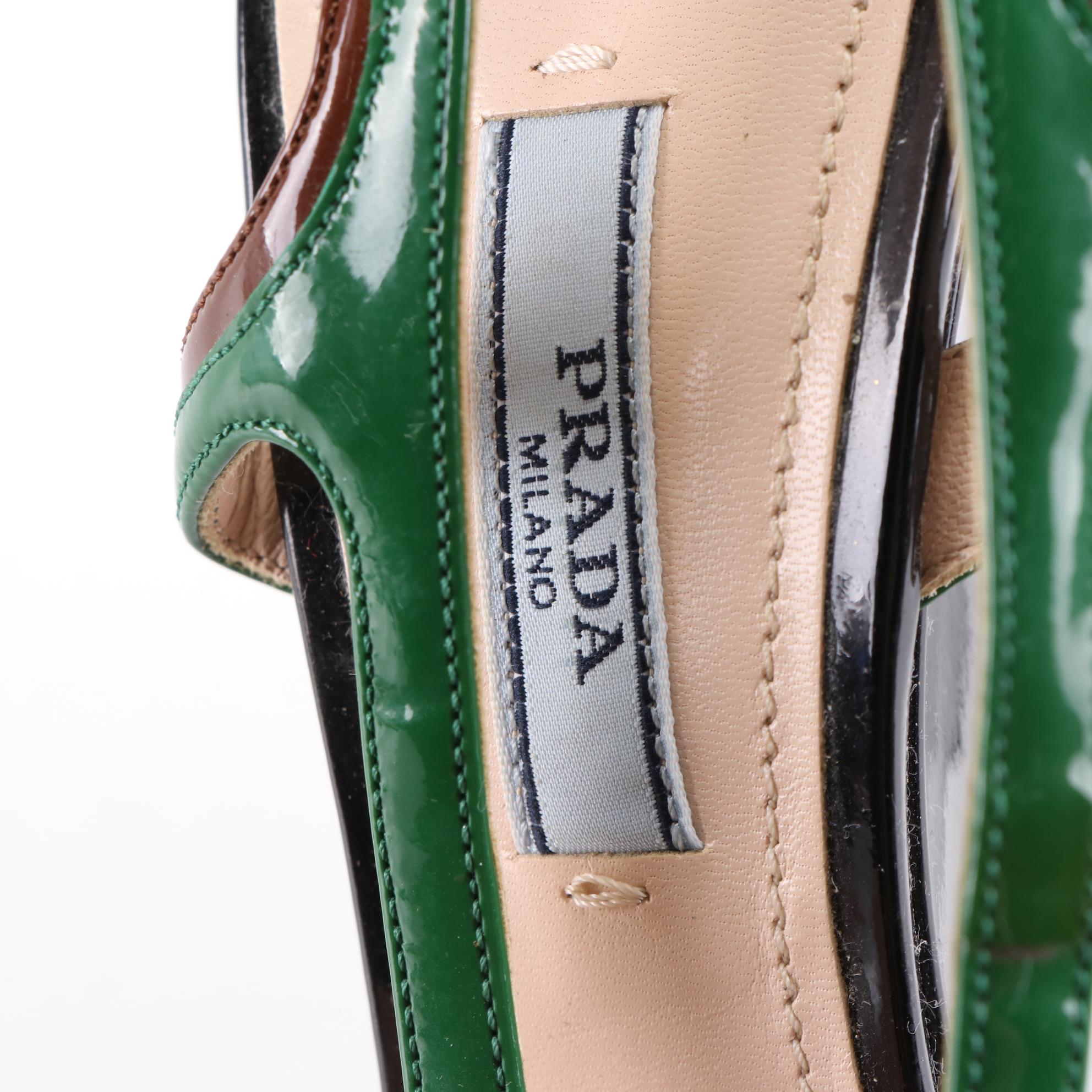 Prada Wedge Sandals in Multicolor Patent Leather