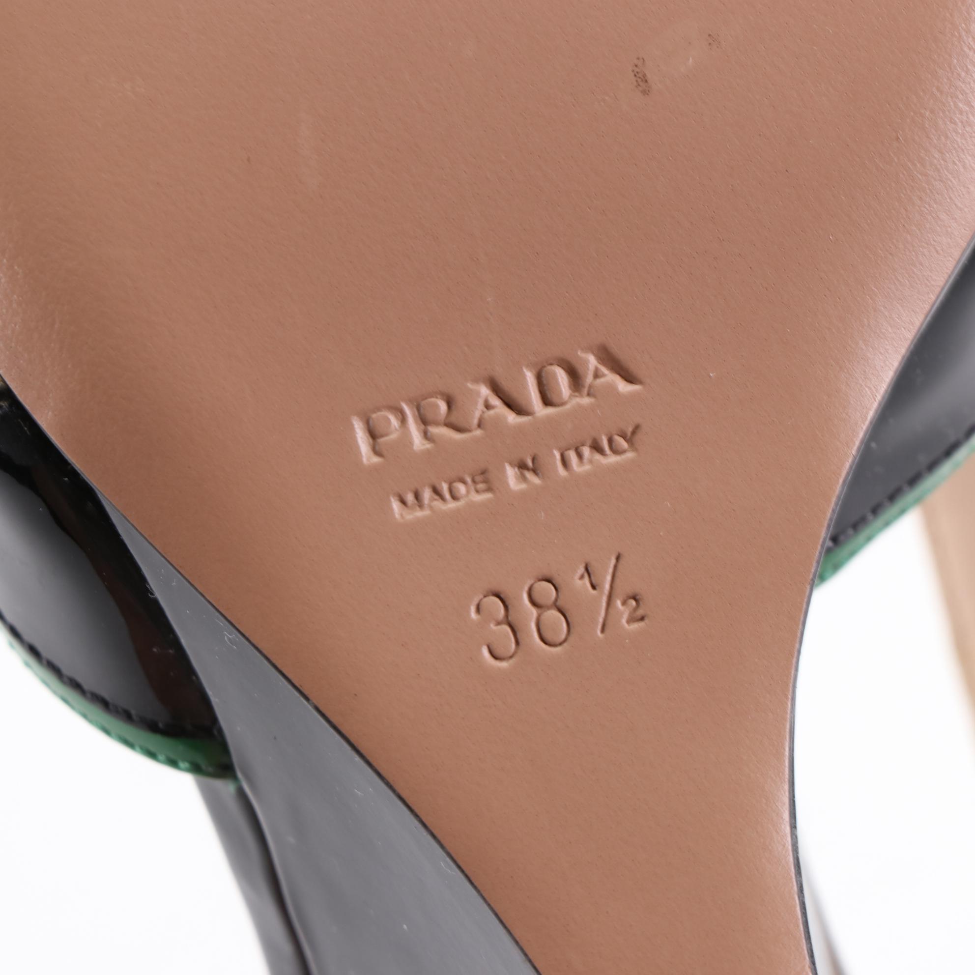 Prada Wedge Sandals in Multicolor Patent Leather