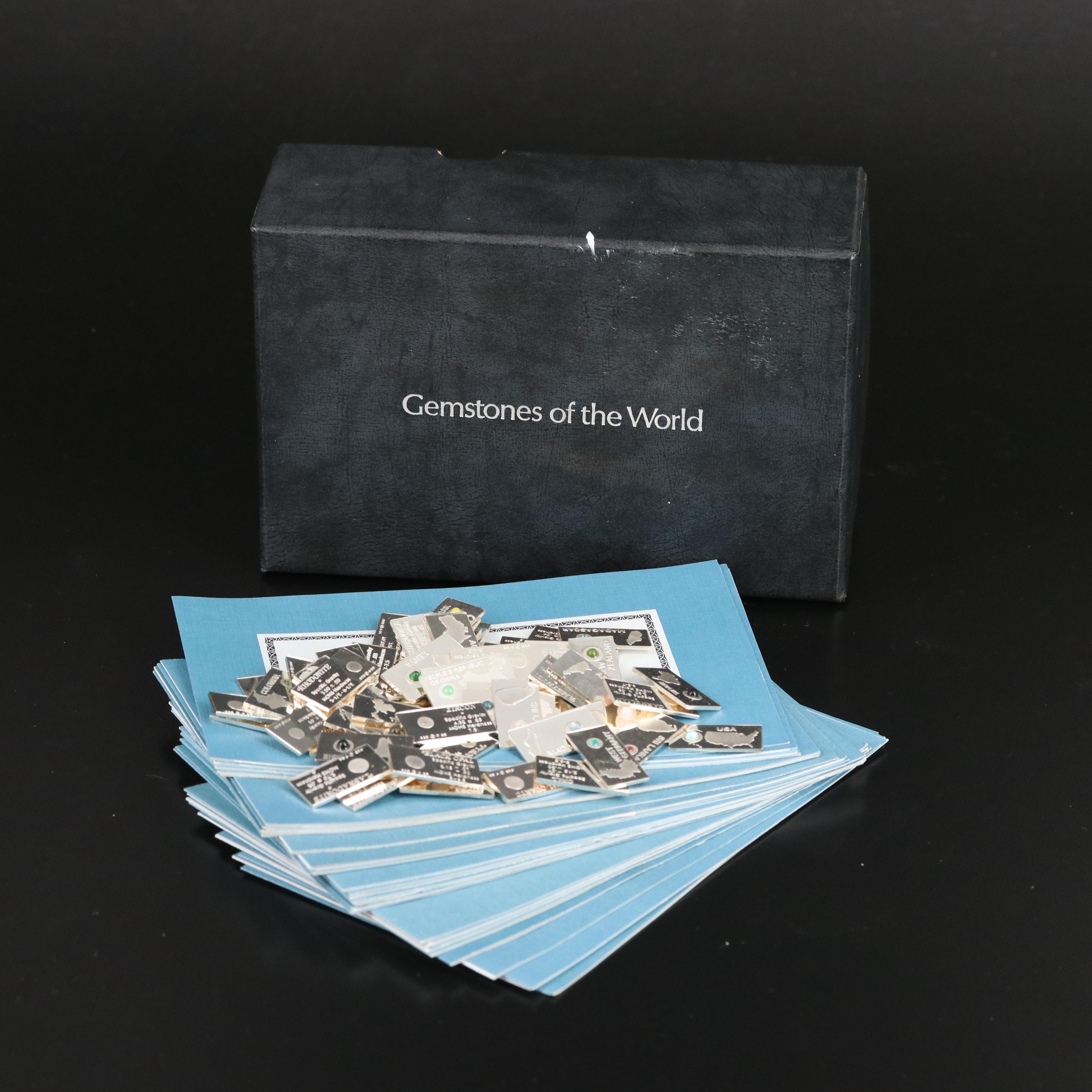 Franklin Mint Sterling "Gemstones of The World" Ingots