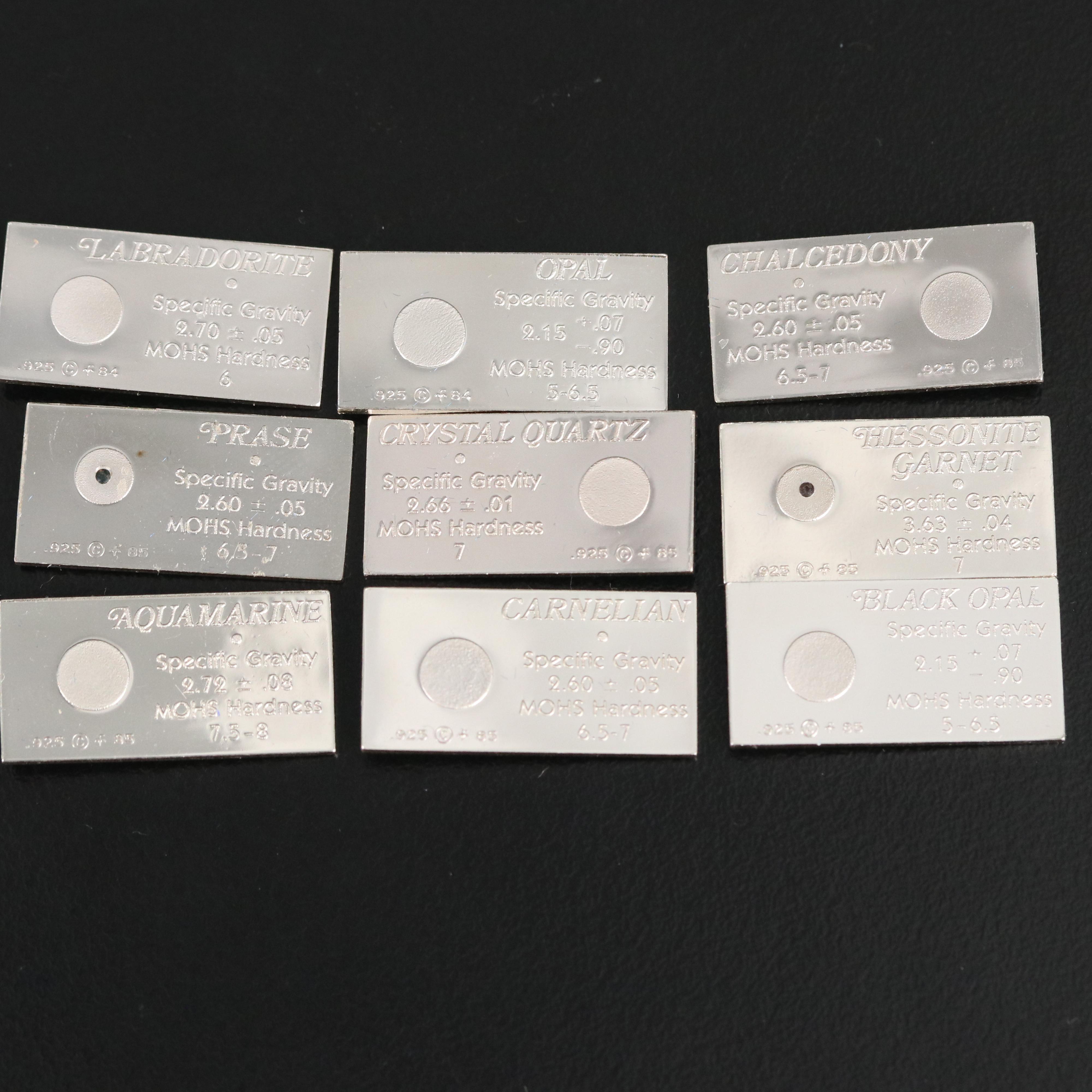 Franklin Mint Sterling "Gemstones of The World" Ingots