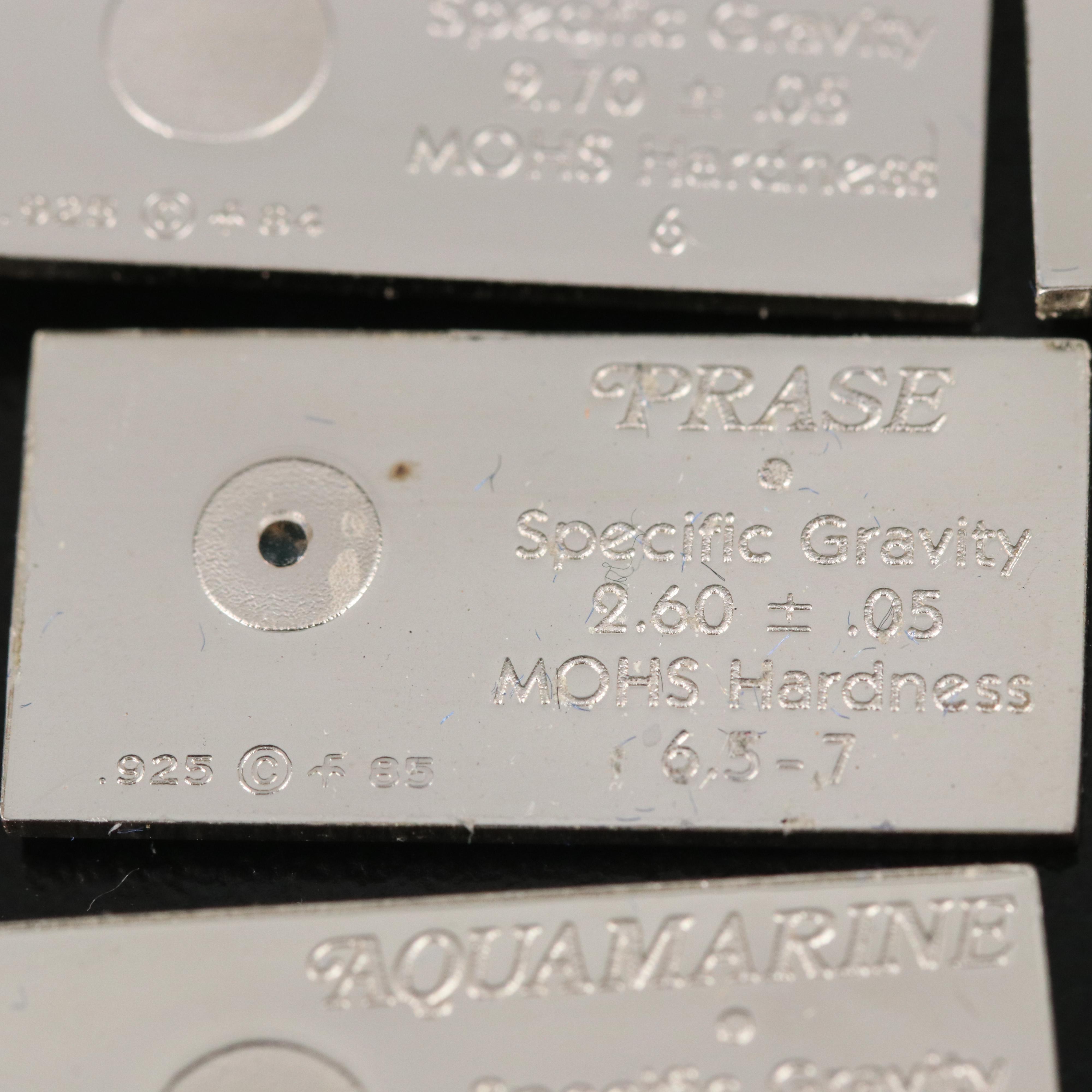 Franklin Mint Sterling "Gemstones of The World" Ingots