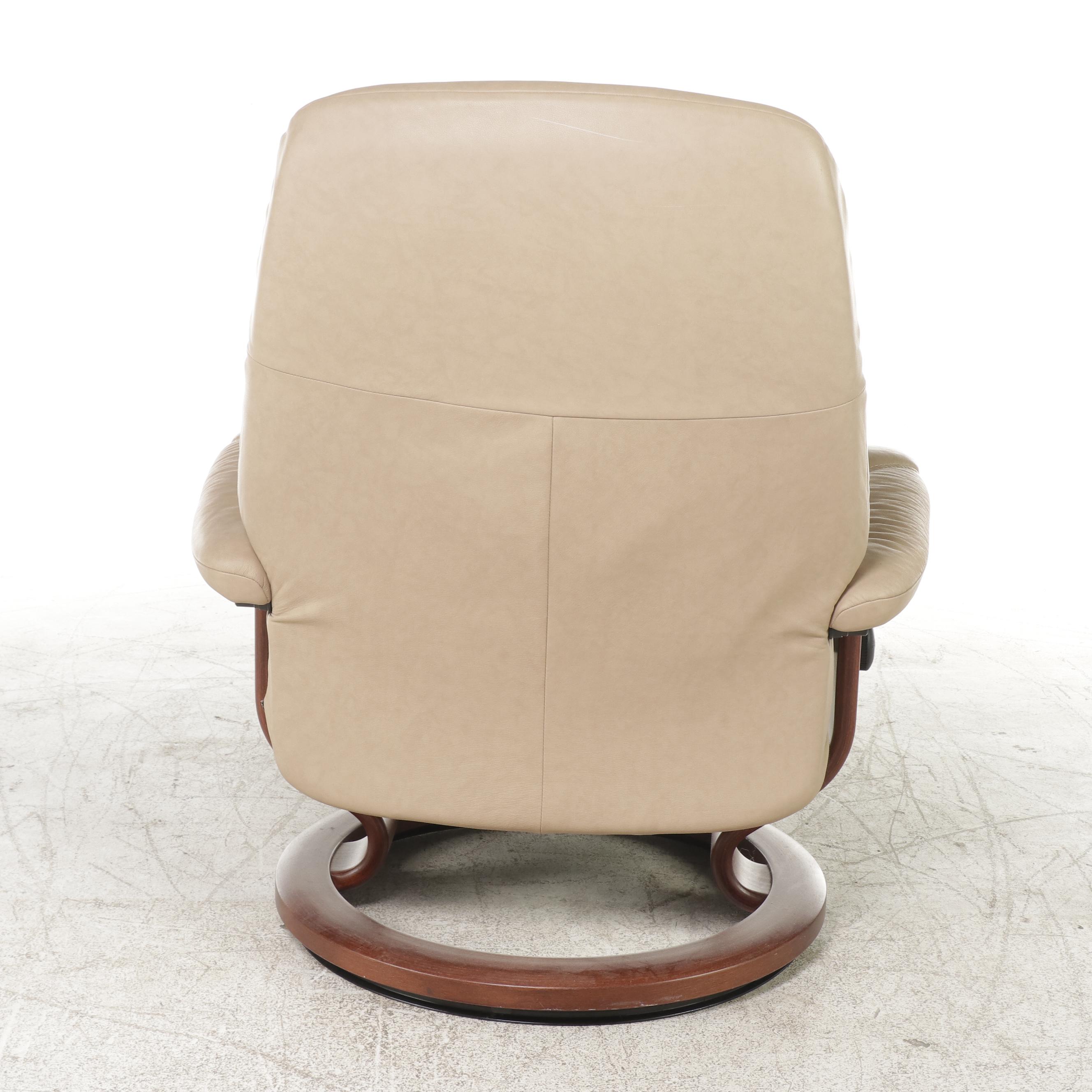 Ekornes Stressless Ambassador Leather Reclining Armchair and Ottoman
