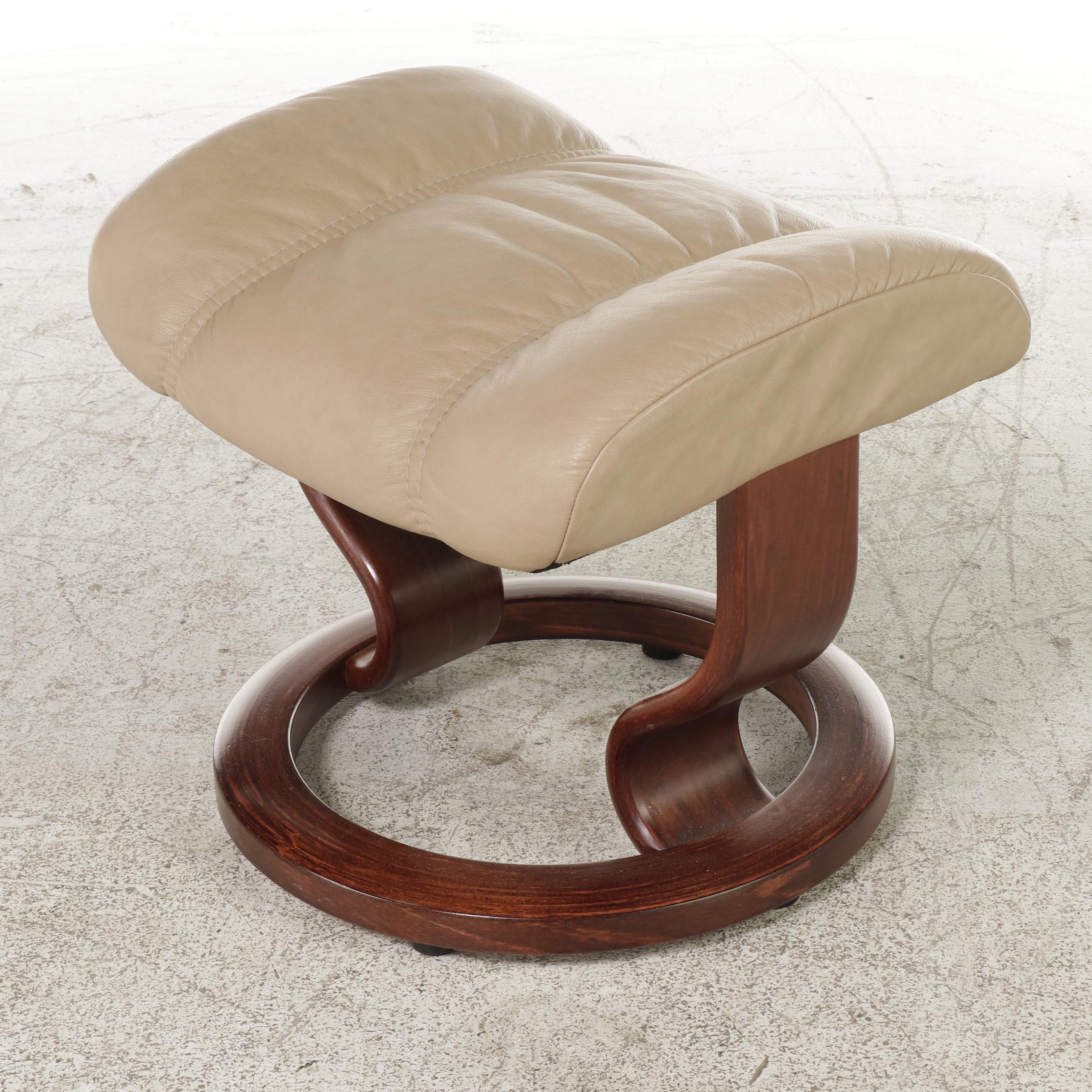 Ekornes Stressless Ambassador Leather Reclining Armchair and Ottoman