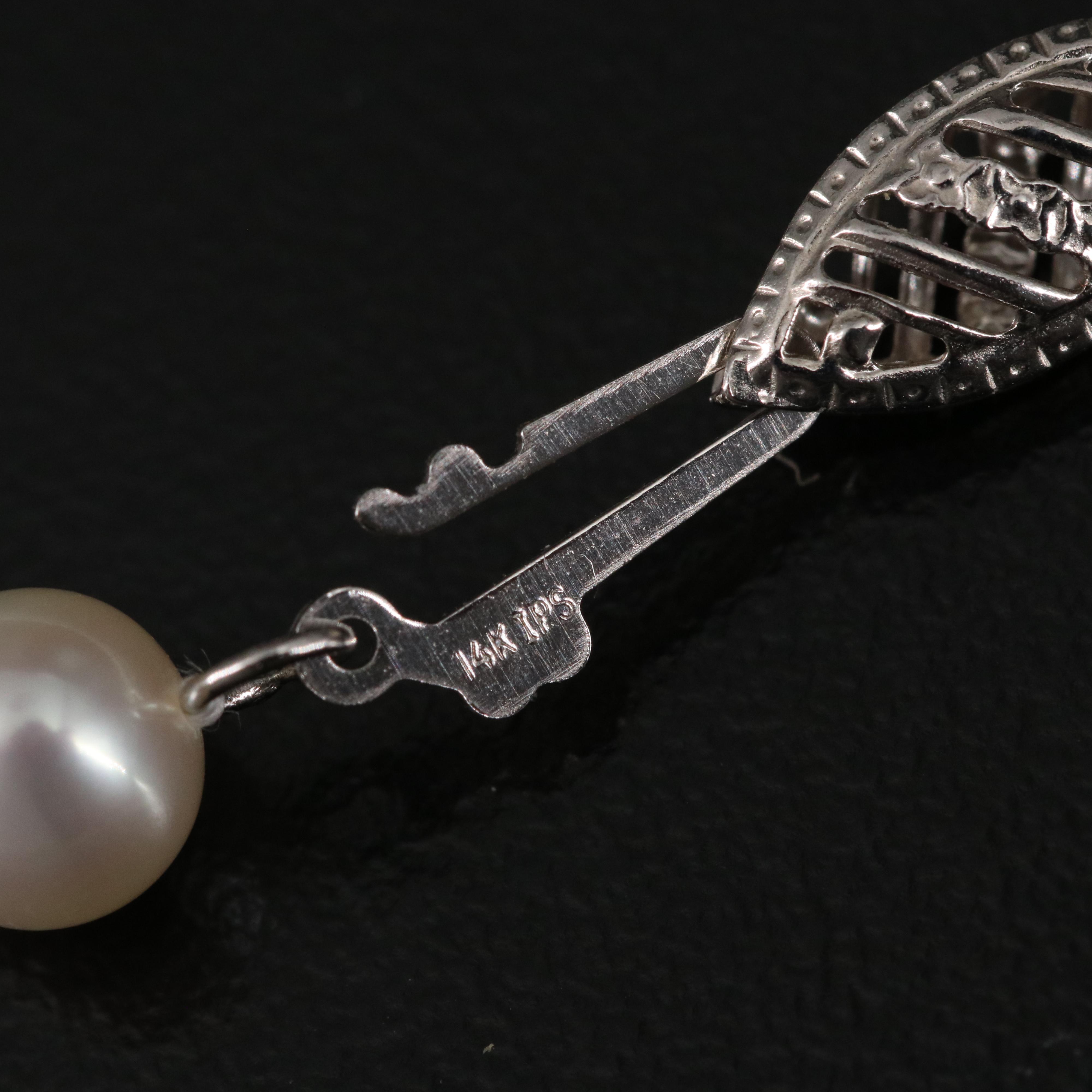 14K Pearl and Diamond Enhancer Pendant Necklace