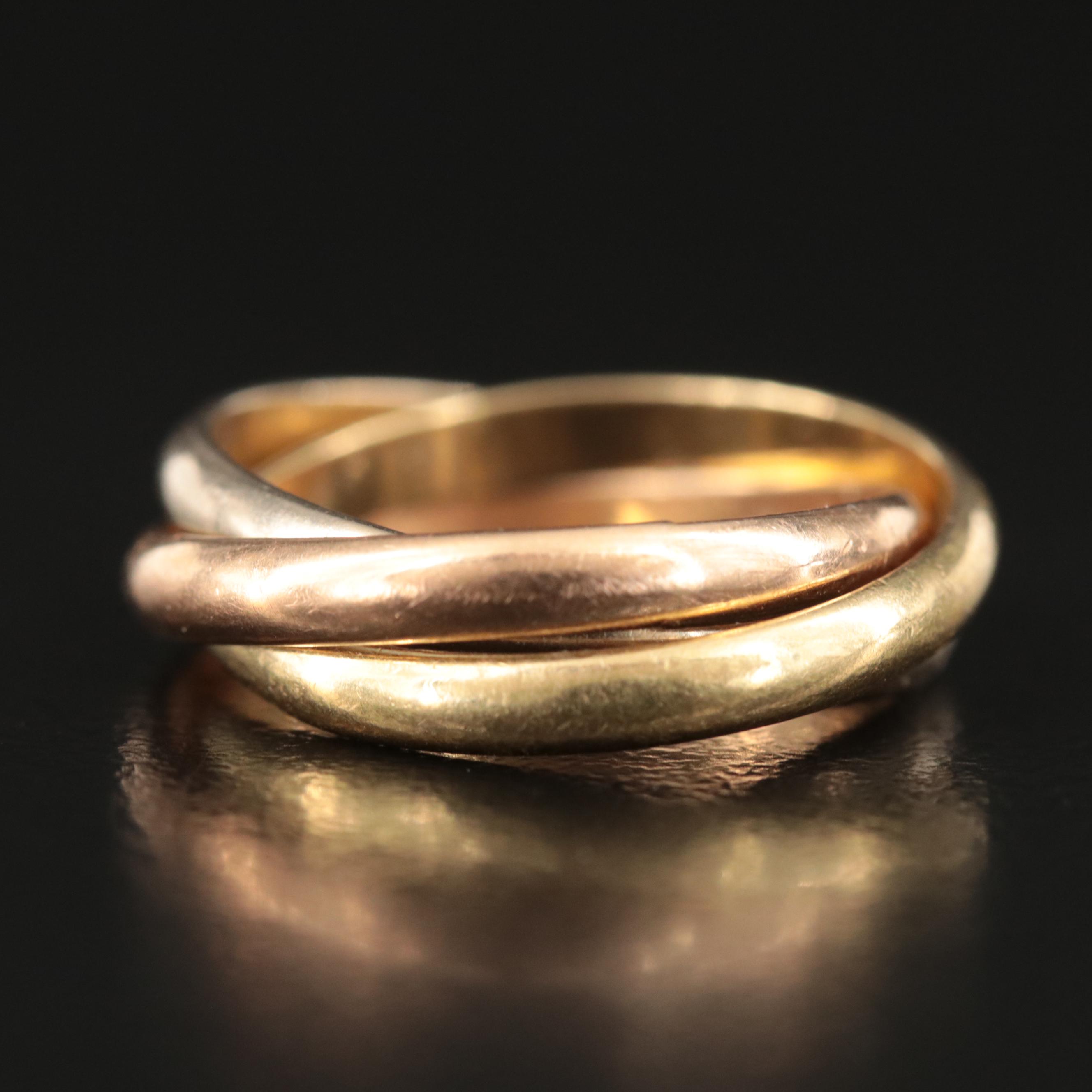 18K Tri-Color Rolling Ring