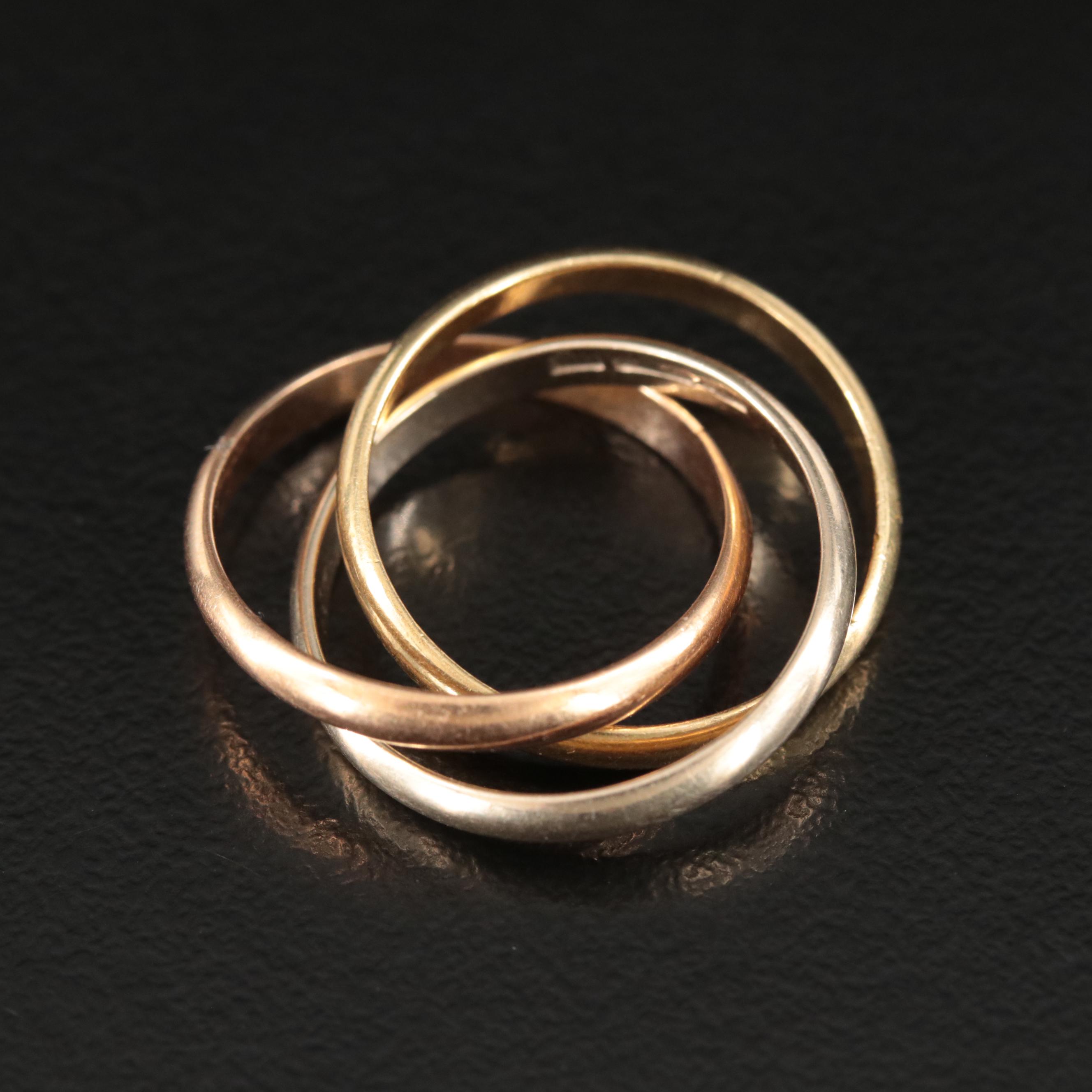 18K Tri-Color Rolling Ring