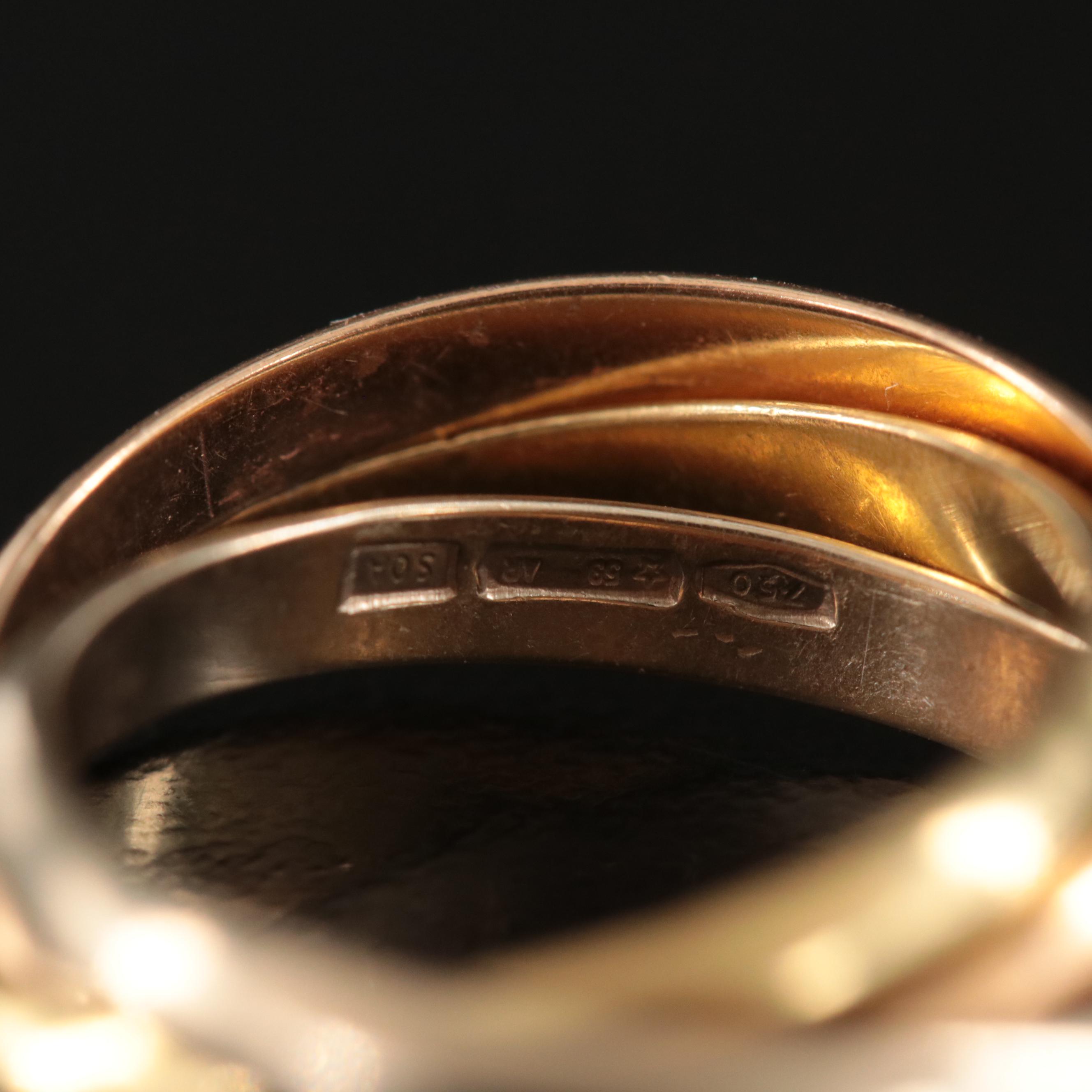 18K Tri-Color Rolling Ring