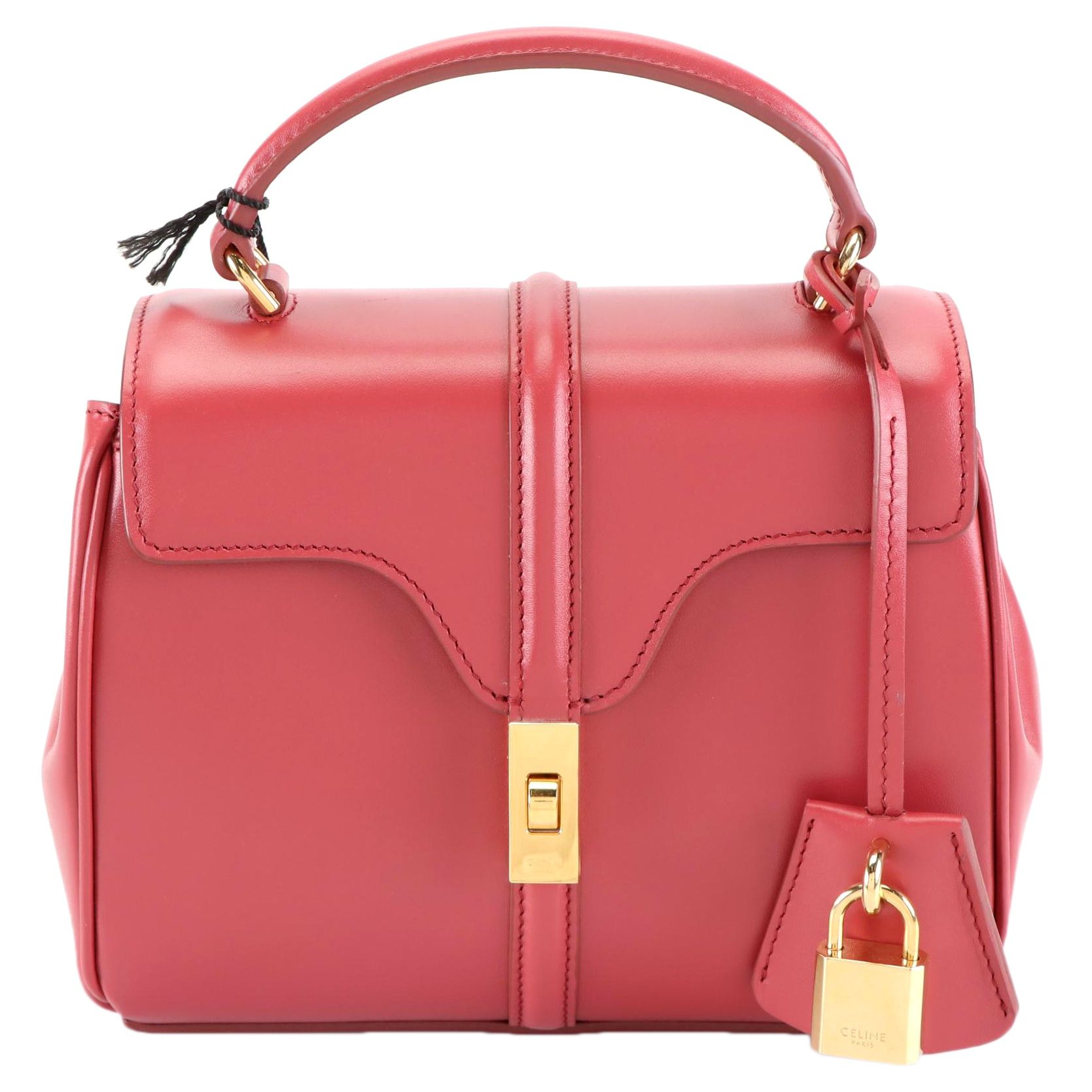 Celine Mini 16 Bag in Lipstick Satinated Calfskin