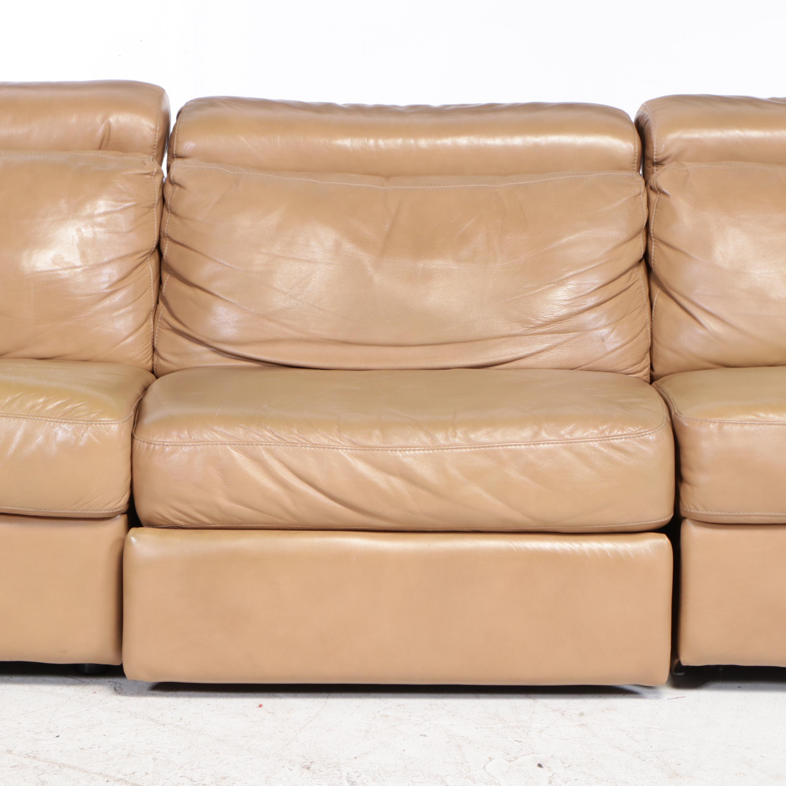 Five-Piece Palliser Furniture "Cortez" Leather Sectional Sofa