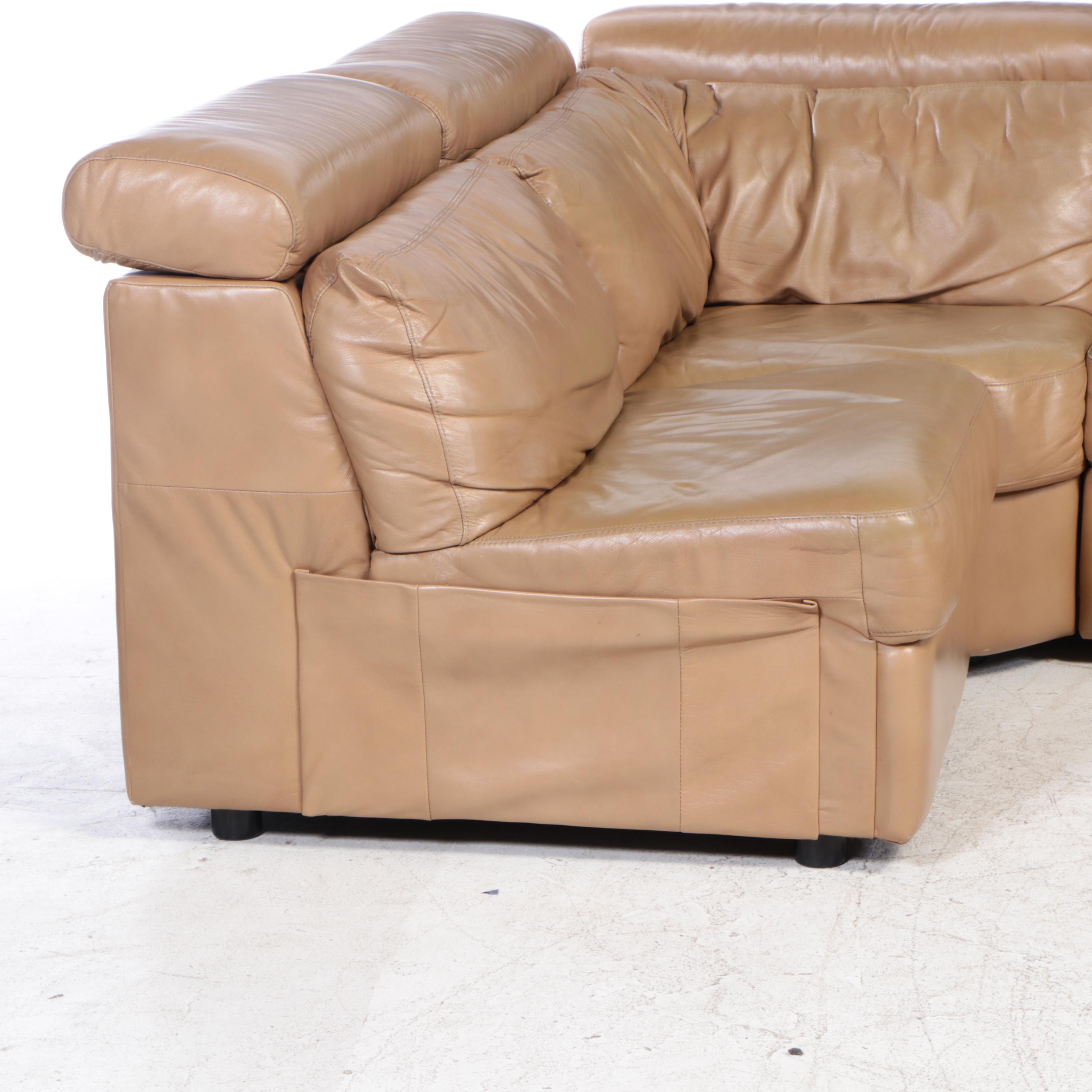 Five-Piece Palliser Furniture "Cortez" Leather Sectional Sofa