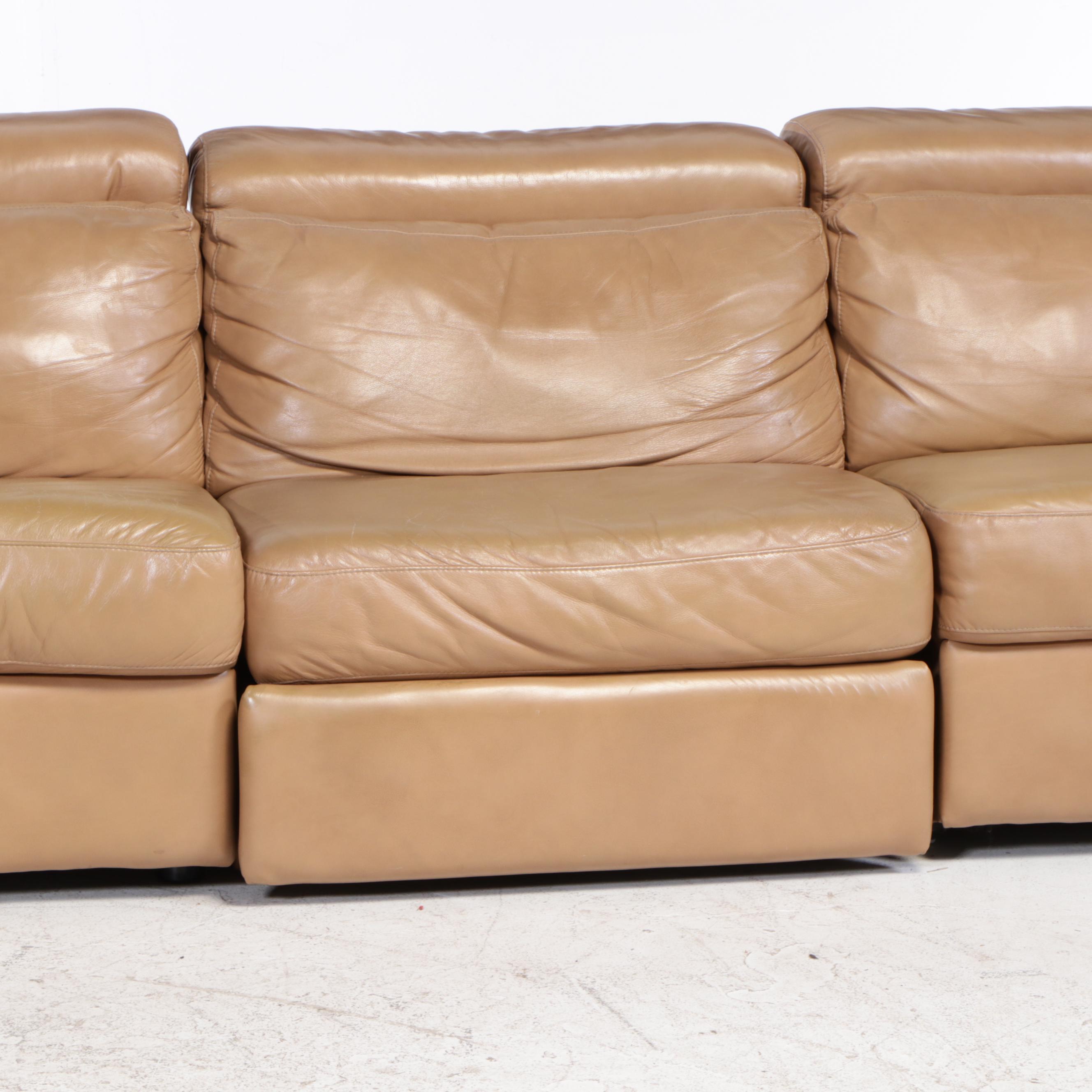 Five-Piece Palliser Furniture "Cortez" Leather Sectional Sofa