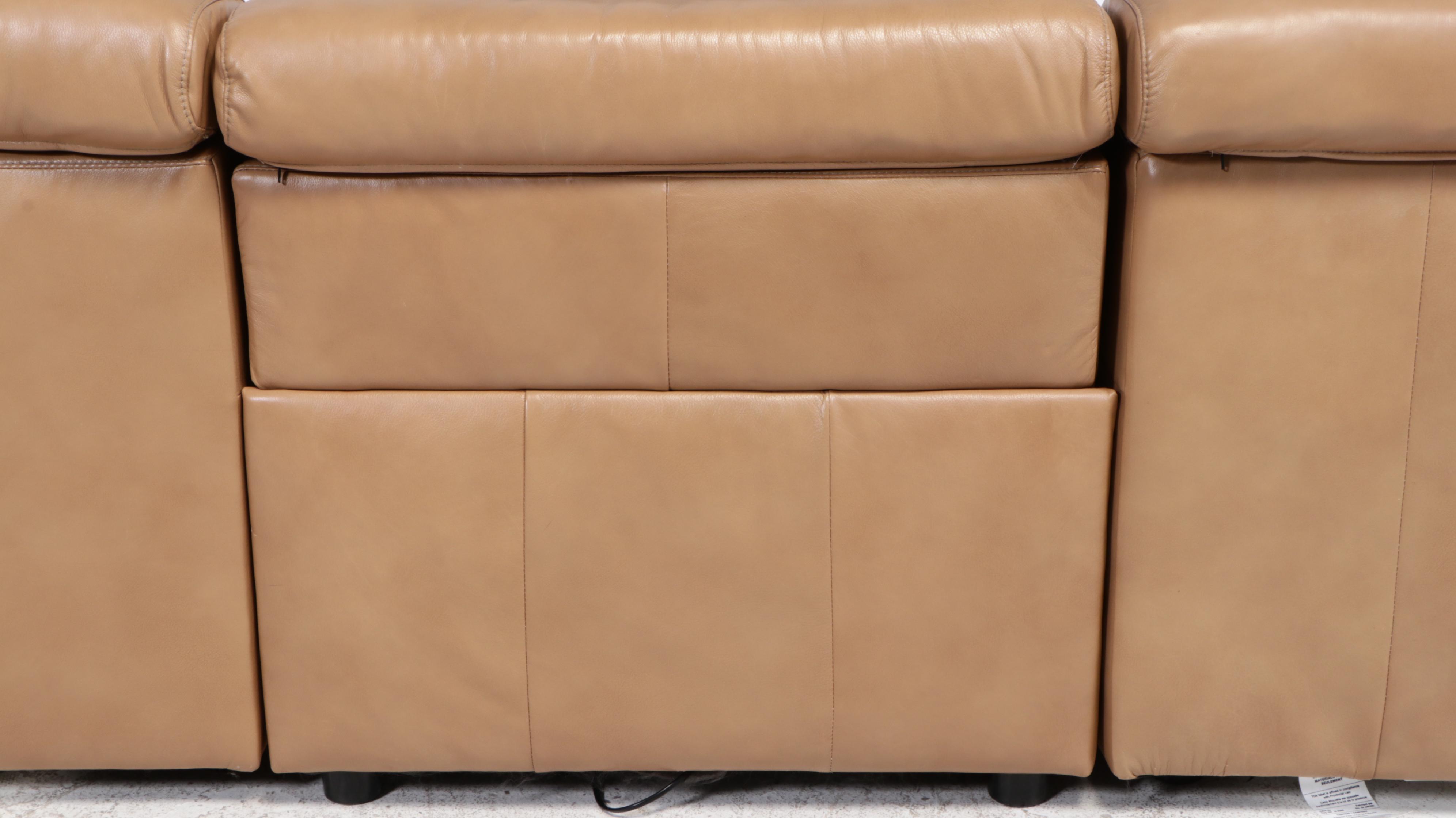 Five-Piece Palliser Furniture "Cortez" Leather Sectional Sofa