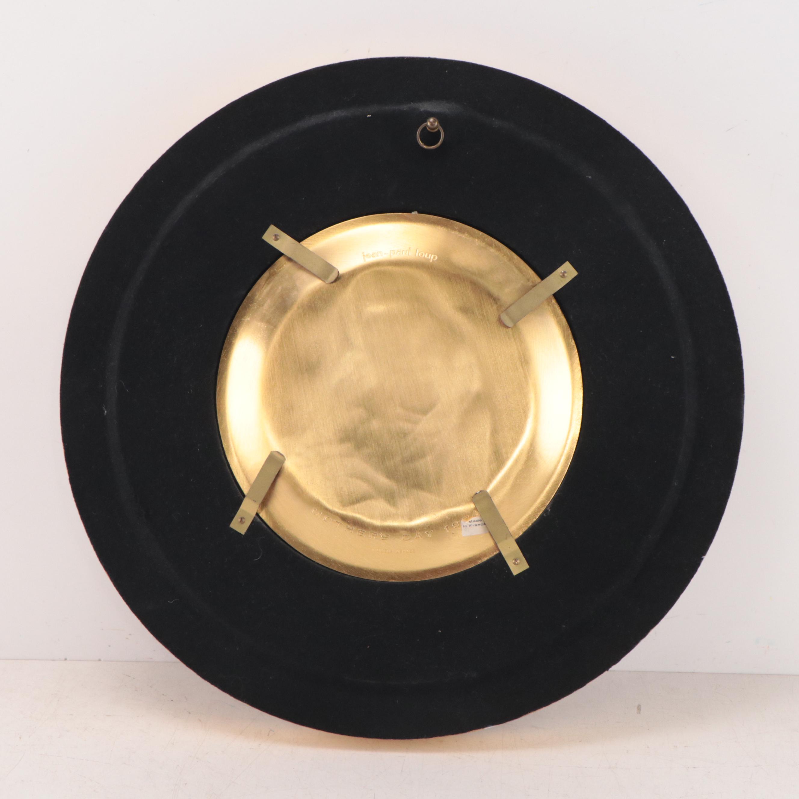 Jean-Paul Loup Bétourné Limoges Enameled Plate "Mother's Day," 1974