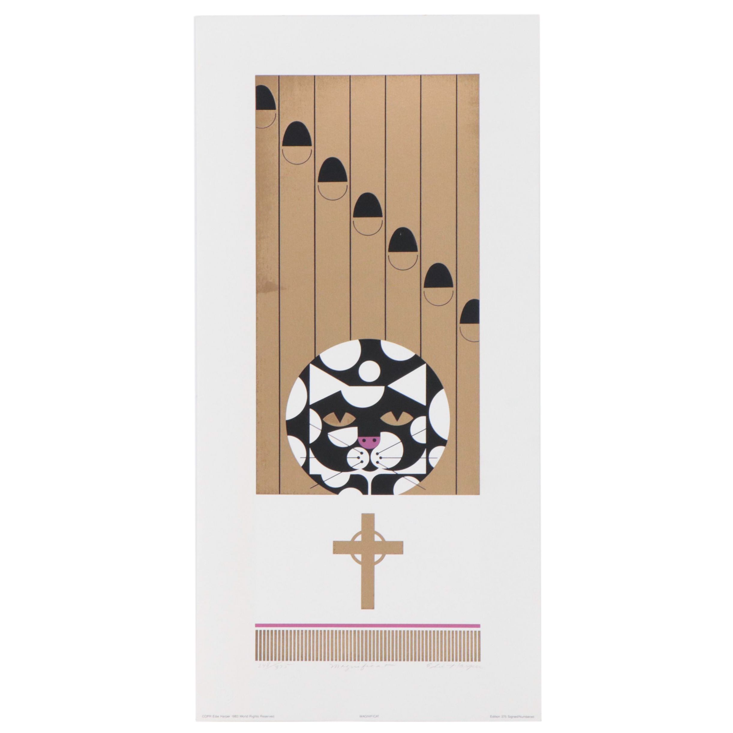 Edie Harper Modernist Serigraph "Magnificat," 1983