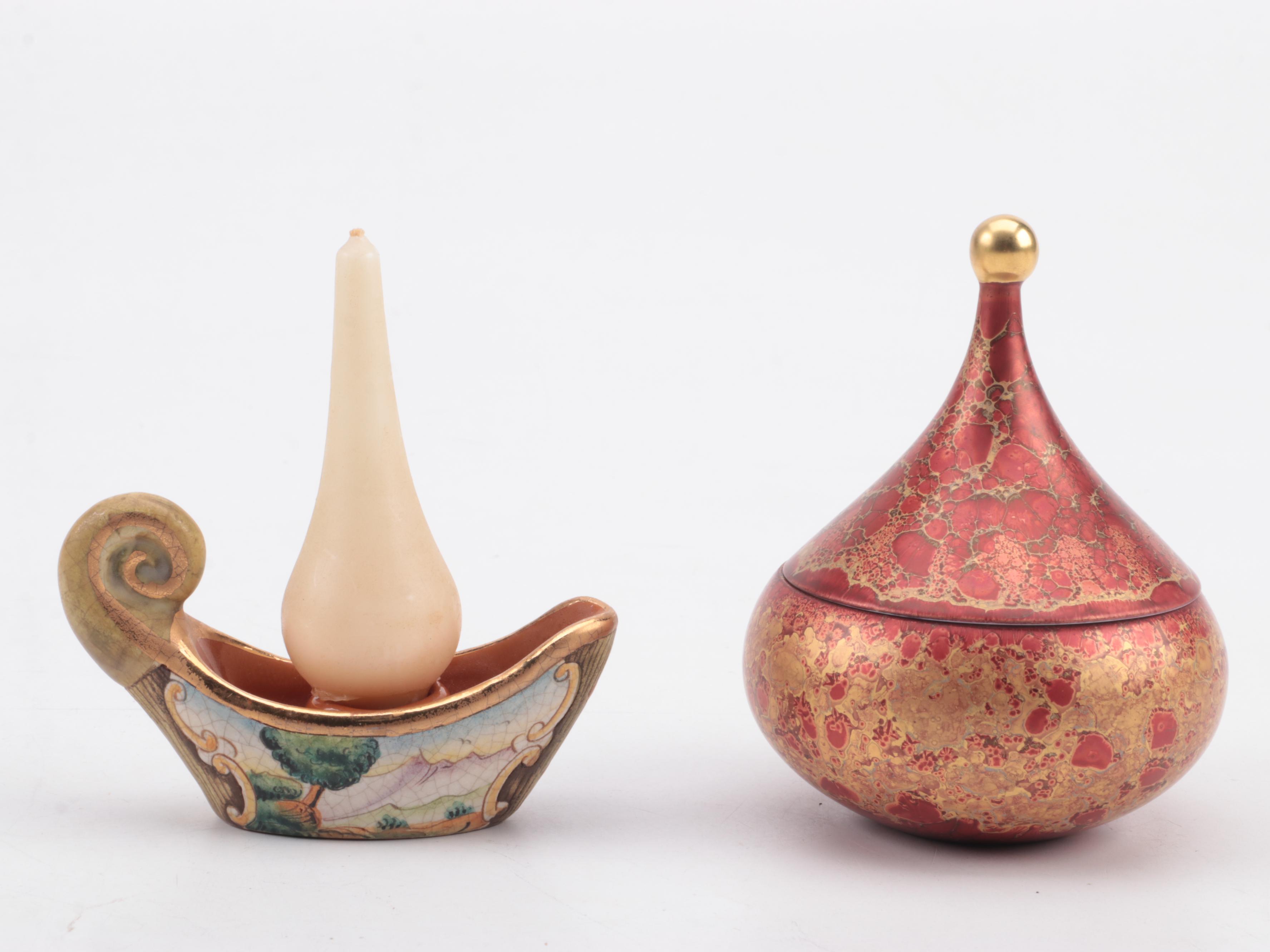 Royal Haeger Ceramic Vase with Ferrandiz "Spring Arrivals" Brass Bell and More