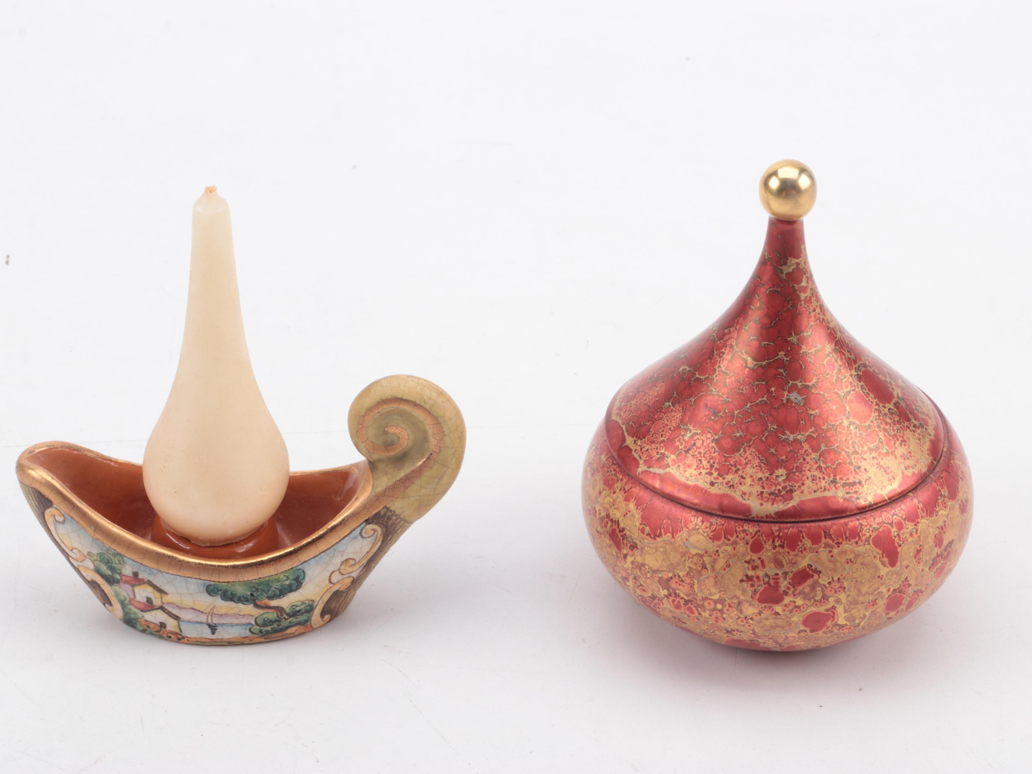 Royal Haeger Ceramic Vase with Ferrandiz "Spring Arrivals" Brass Bell and More