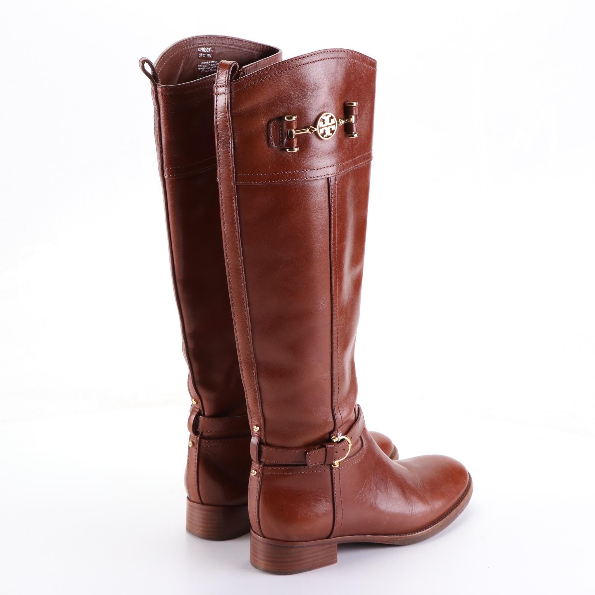 Tory Burch Suede Knee High Boots and Leather Riding Boots