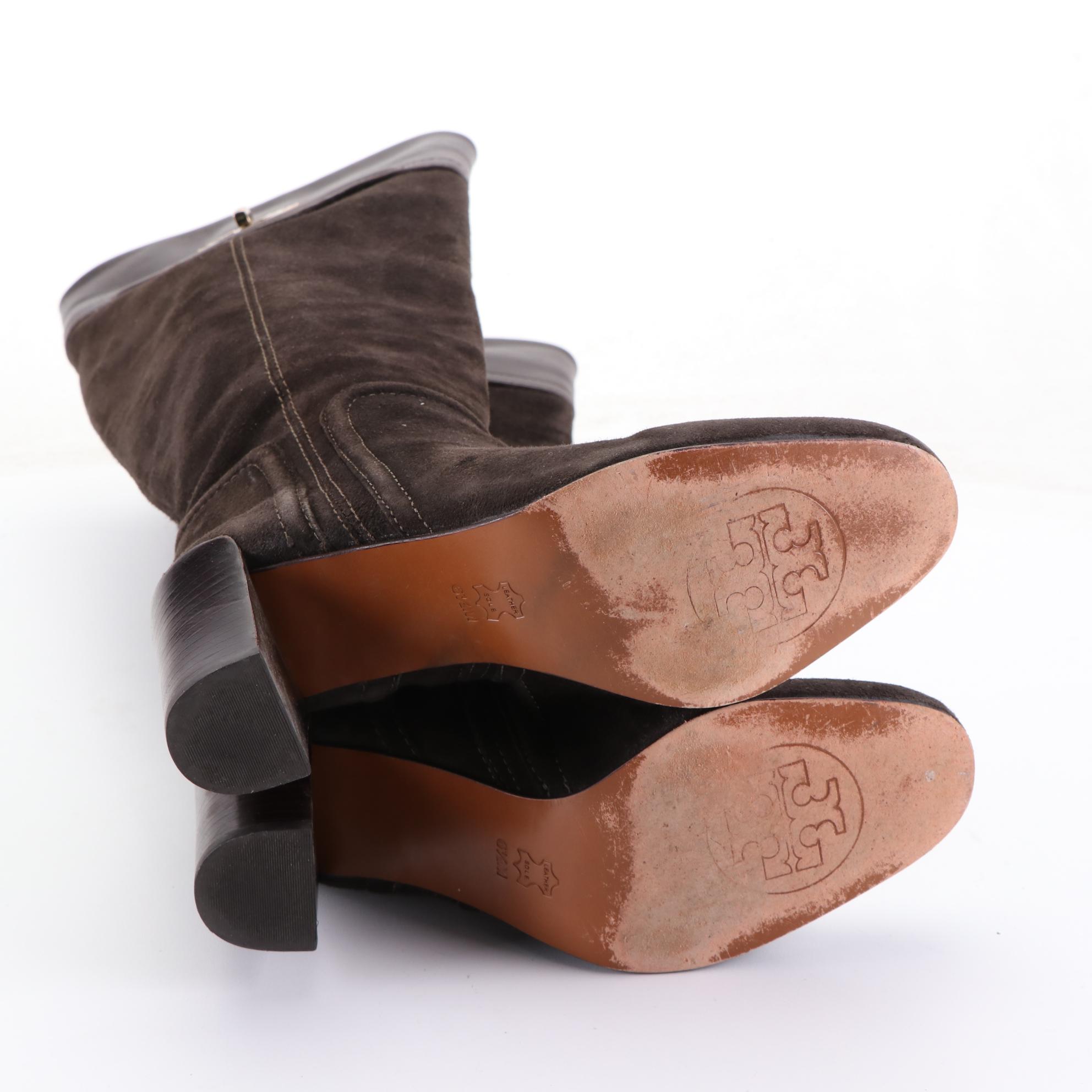 Tory Burch Suede Knee High Boots and Leather Riding Boots