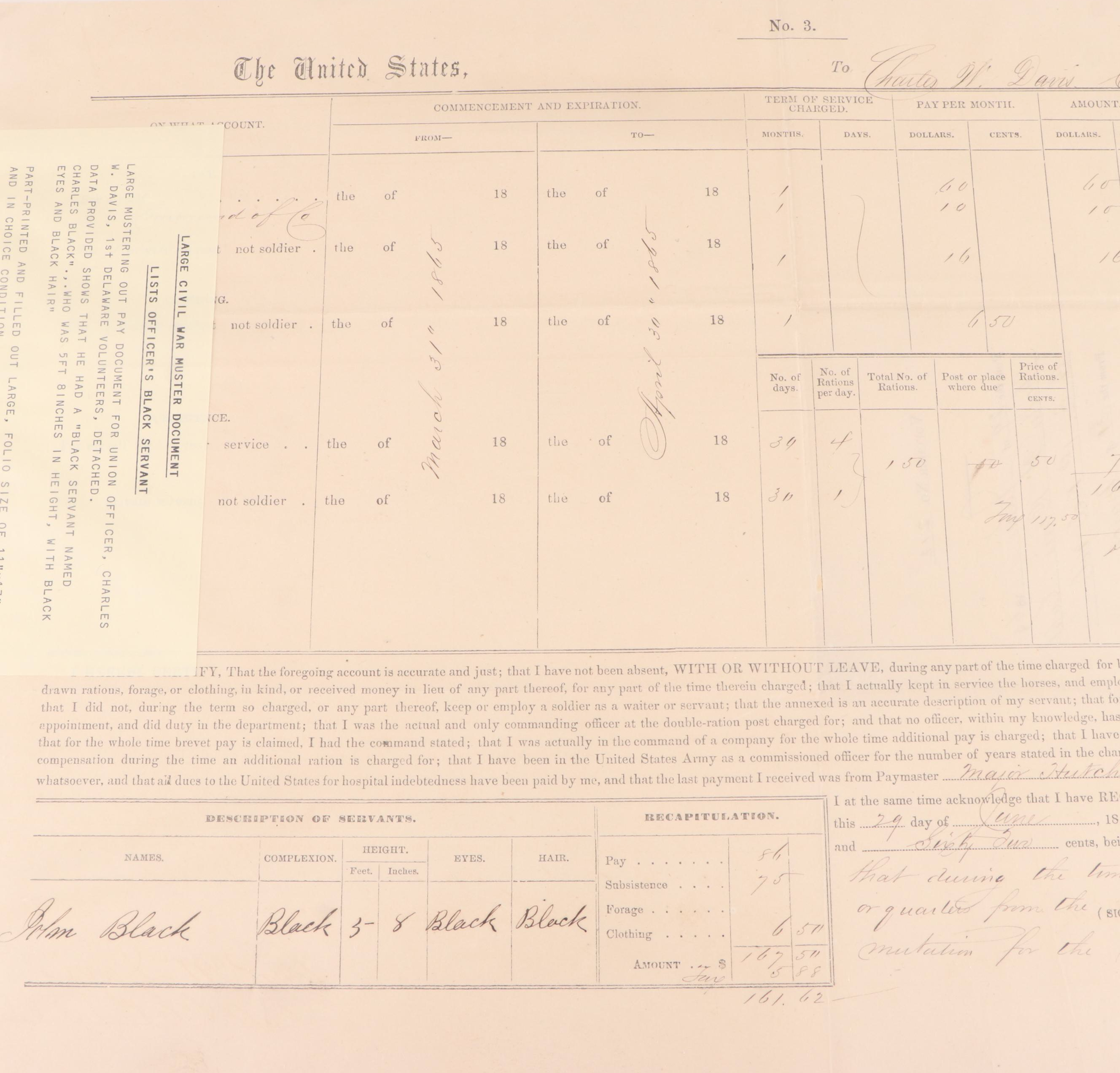American Civil War Muster Documents, Mid-19th Century