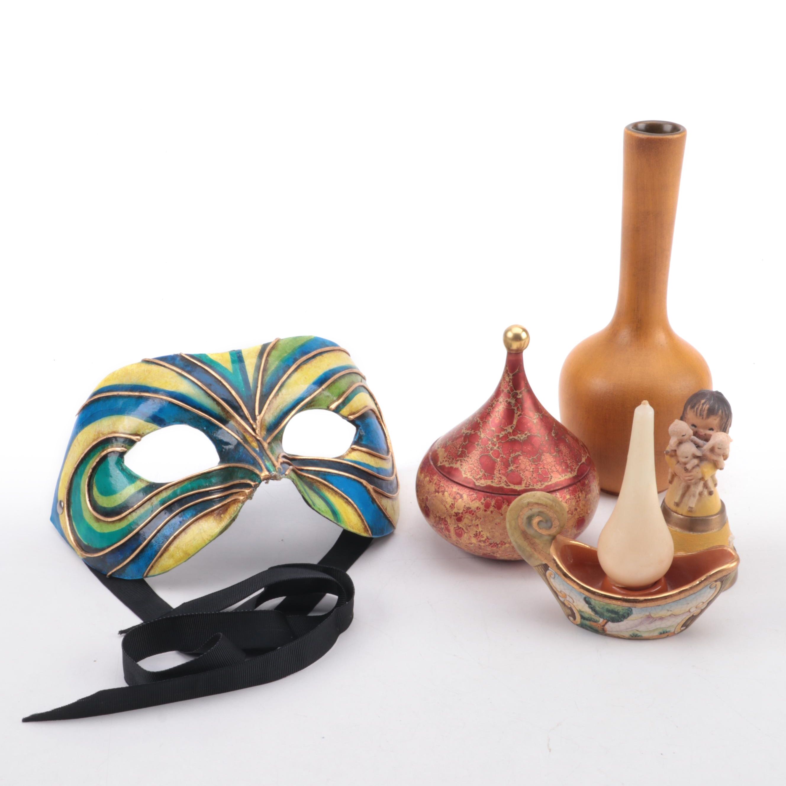 Royal Haeger Ceramic Vase with Ferrandiz "Spring Arrivals" Brass Bell and More