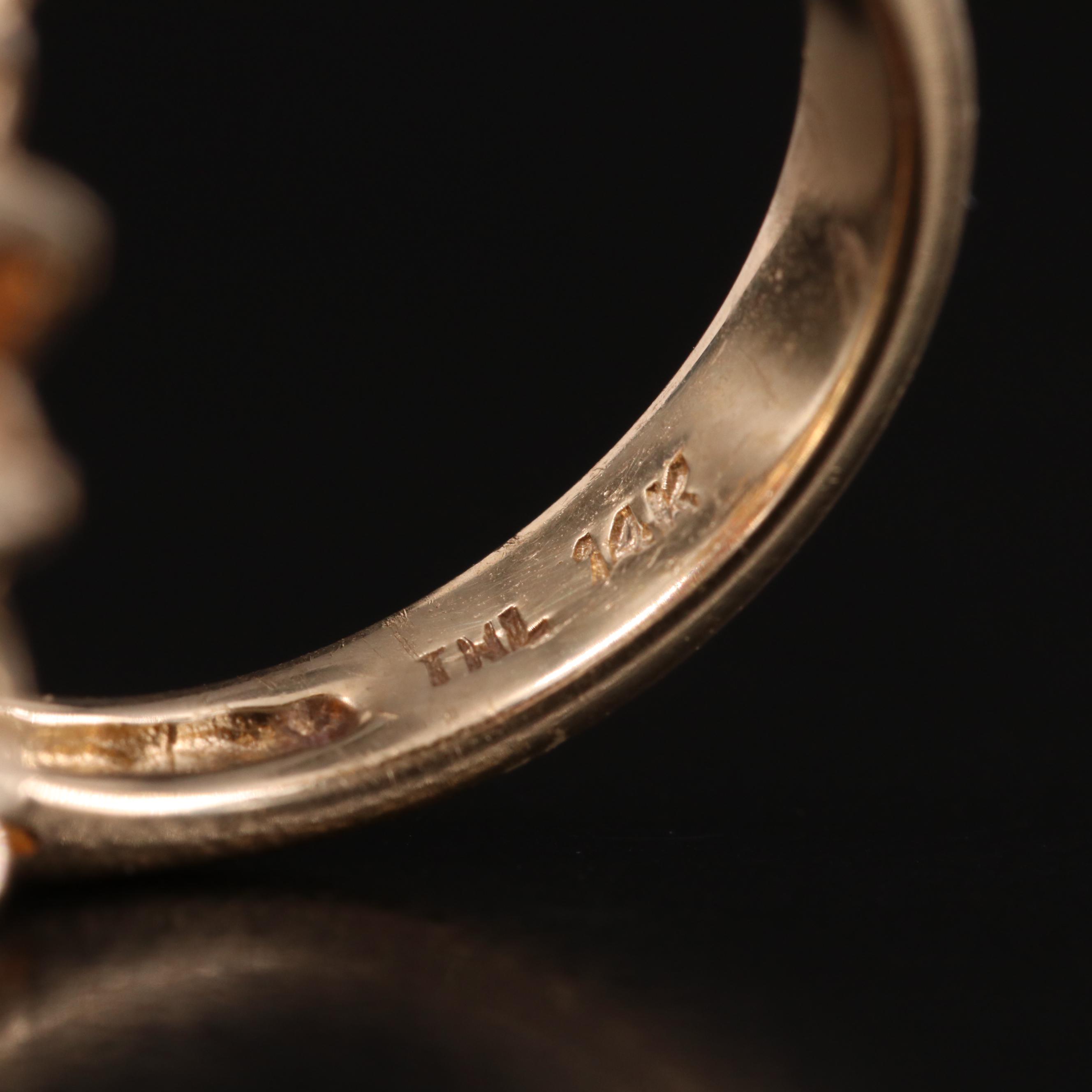 14K Garnet and Diamond Cluster Ring