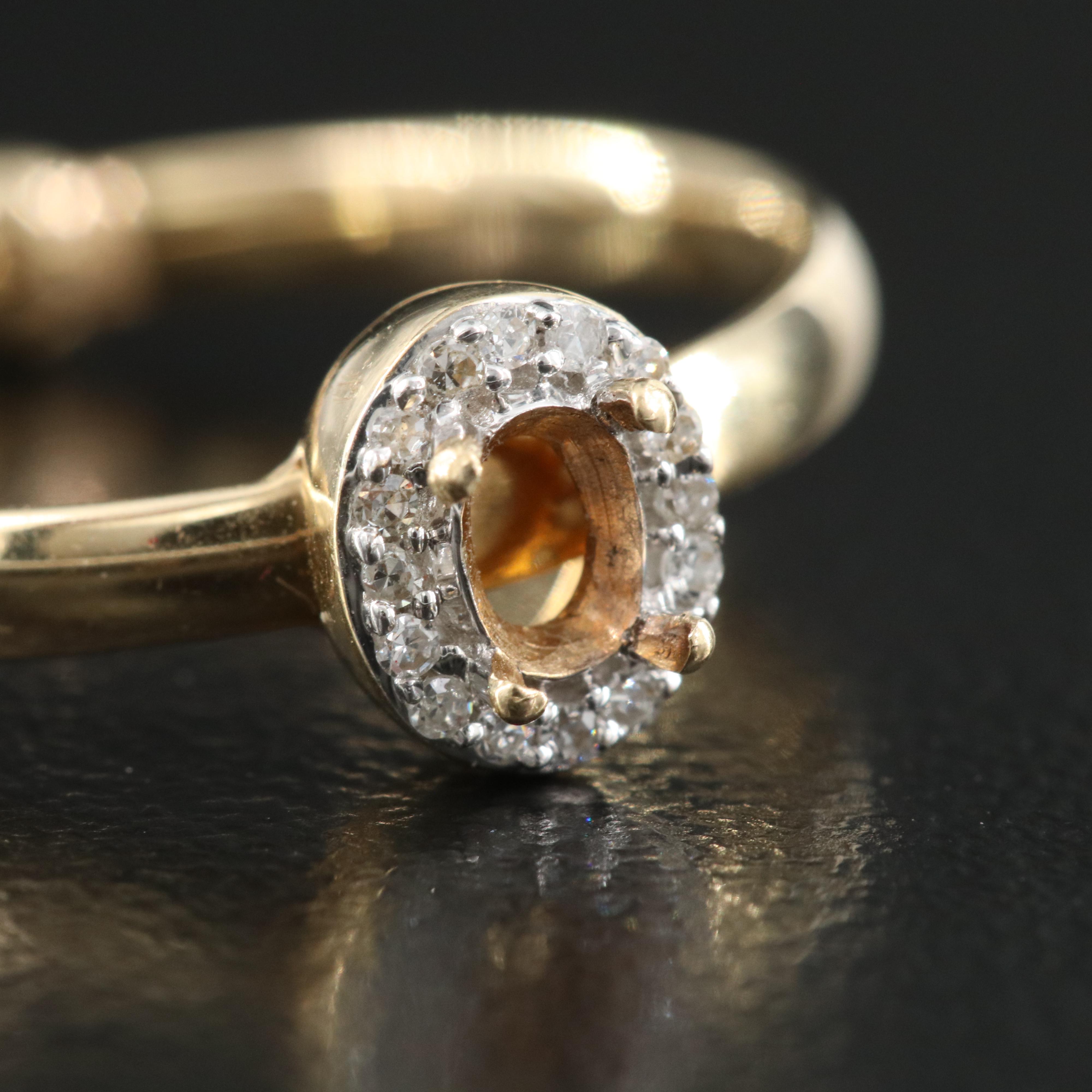 14K 0.28 CTW Diamond Ring With Loose Center Diamond