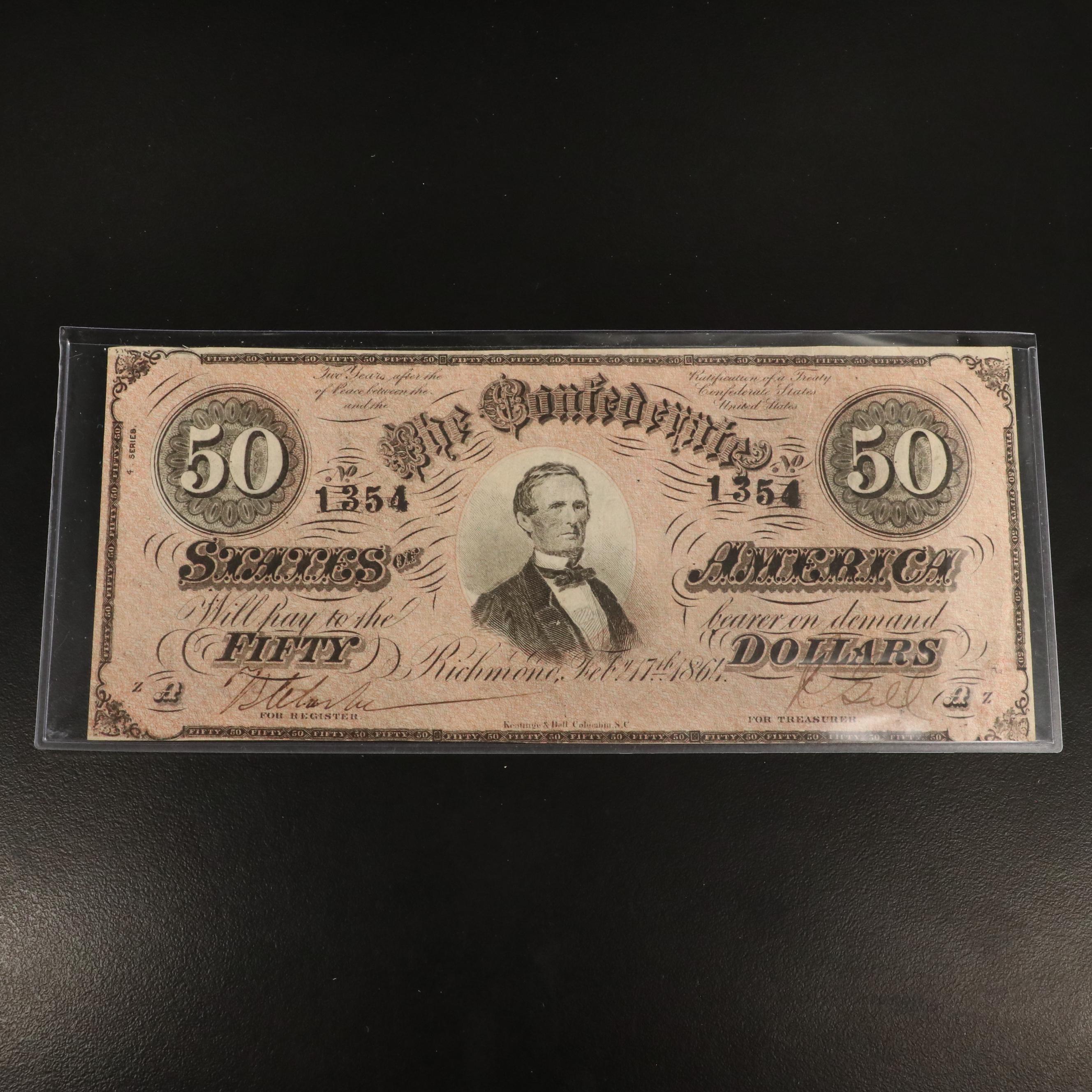 Two Confederate Currency Notes