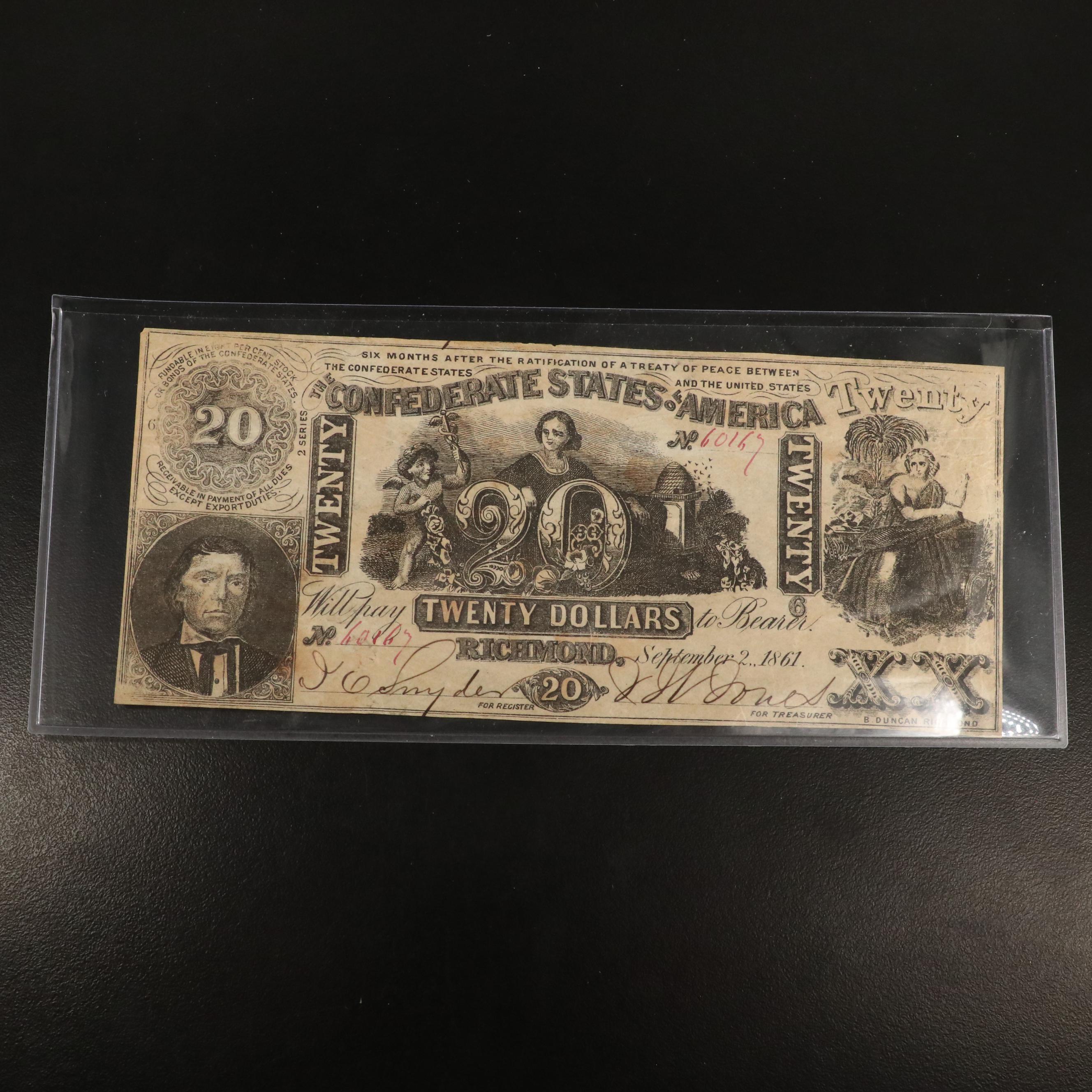 Two Confederate Currency Notes