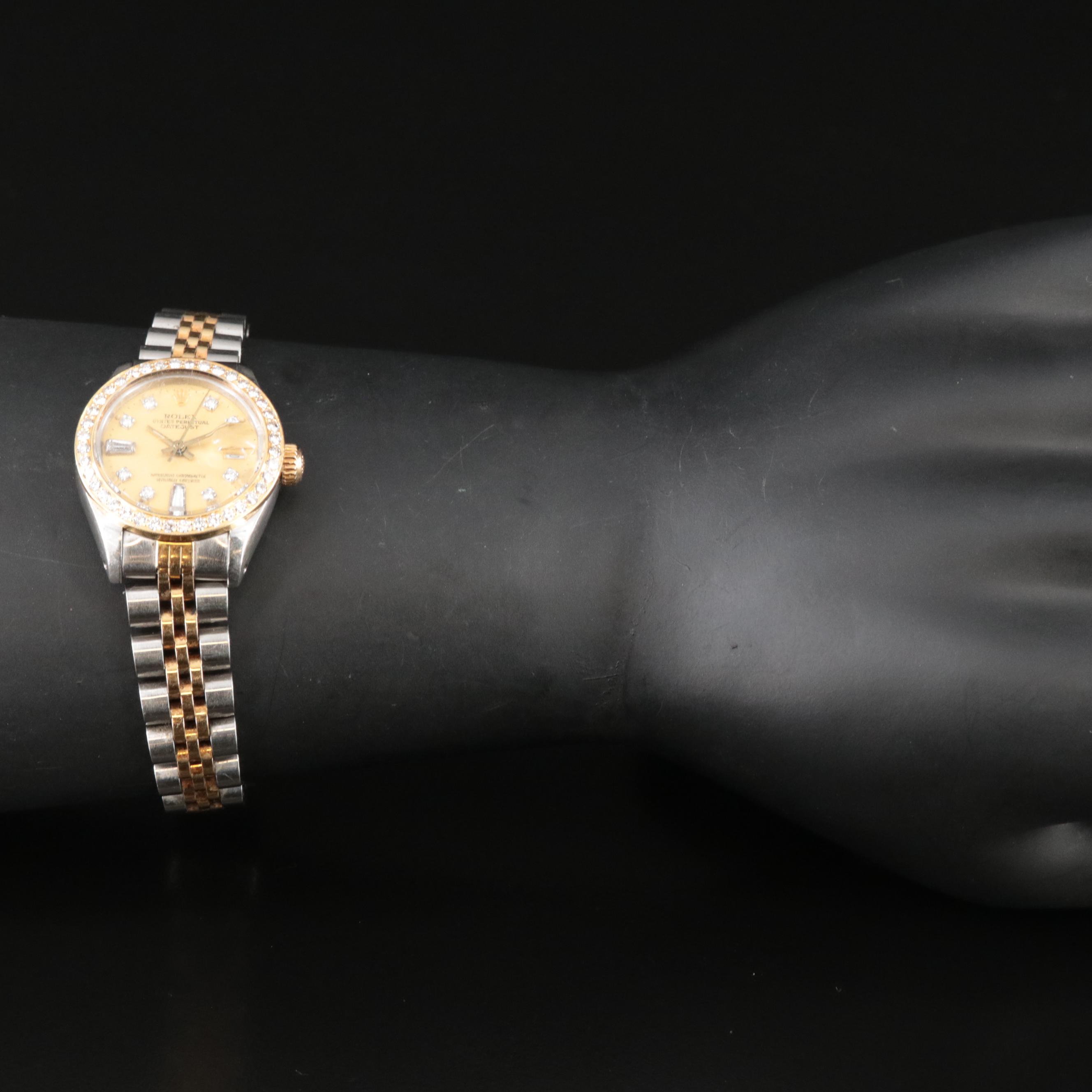 1981 Rolex Custom Diamond Dial and Bezel, Two-Tone Datejust Watch