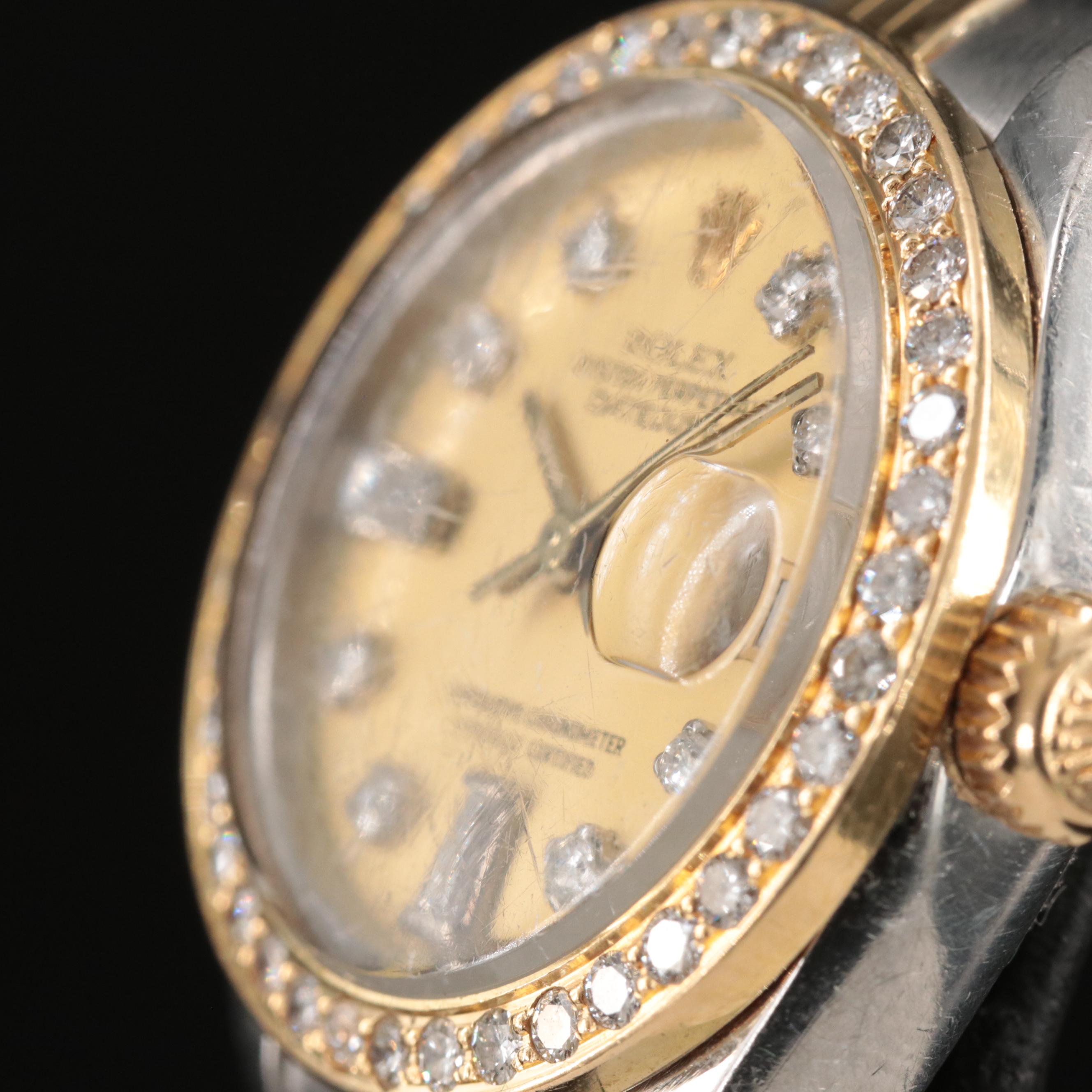 1981 Rolex Custom Diamond Dial and Bezel, Two-Tone Datejust Watch