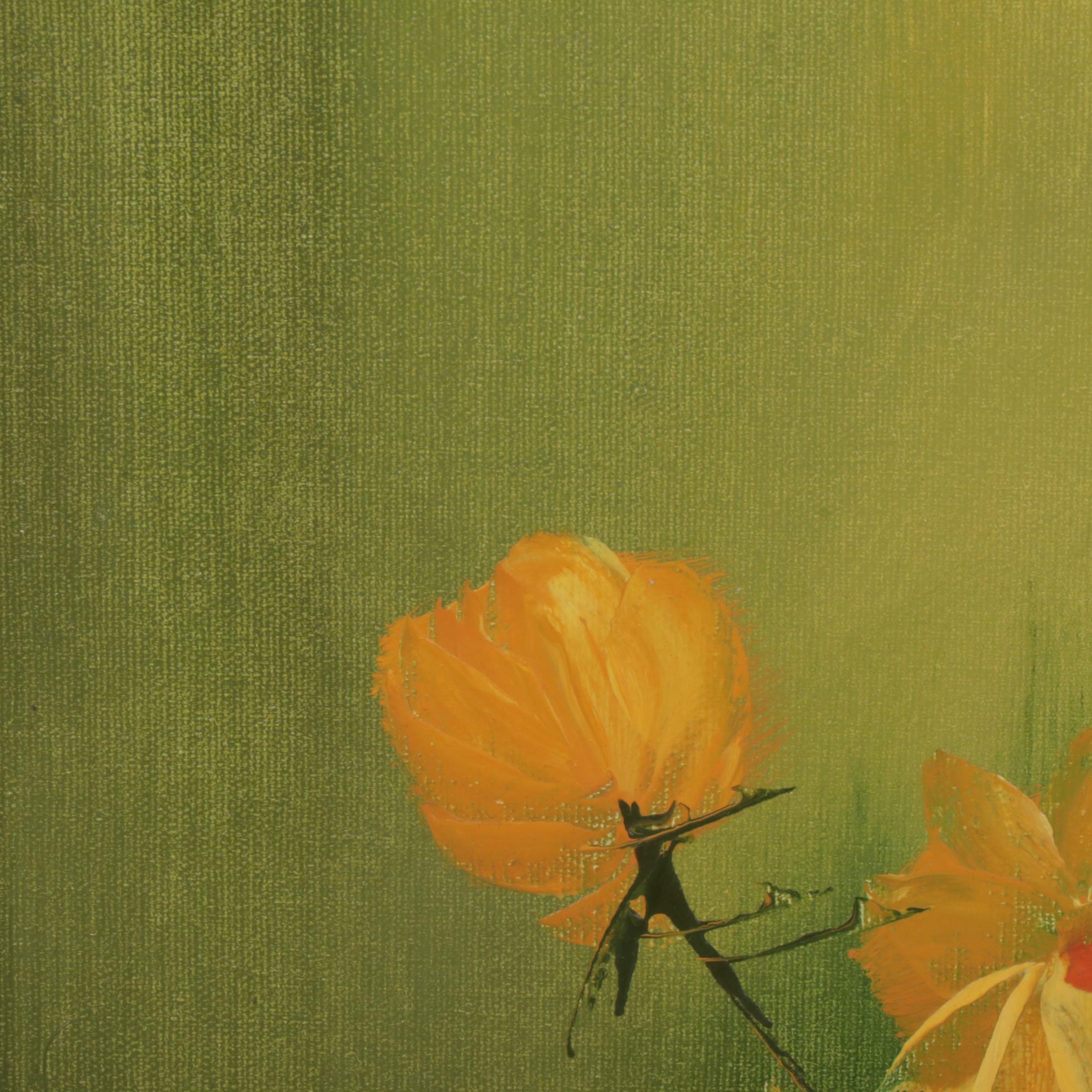 Still Life Oil Paintings of Flower Vases, Circa 2000