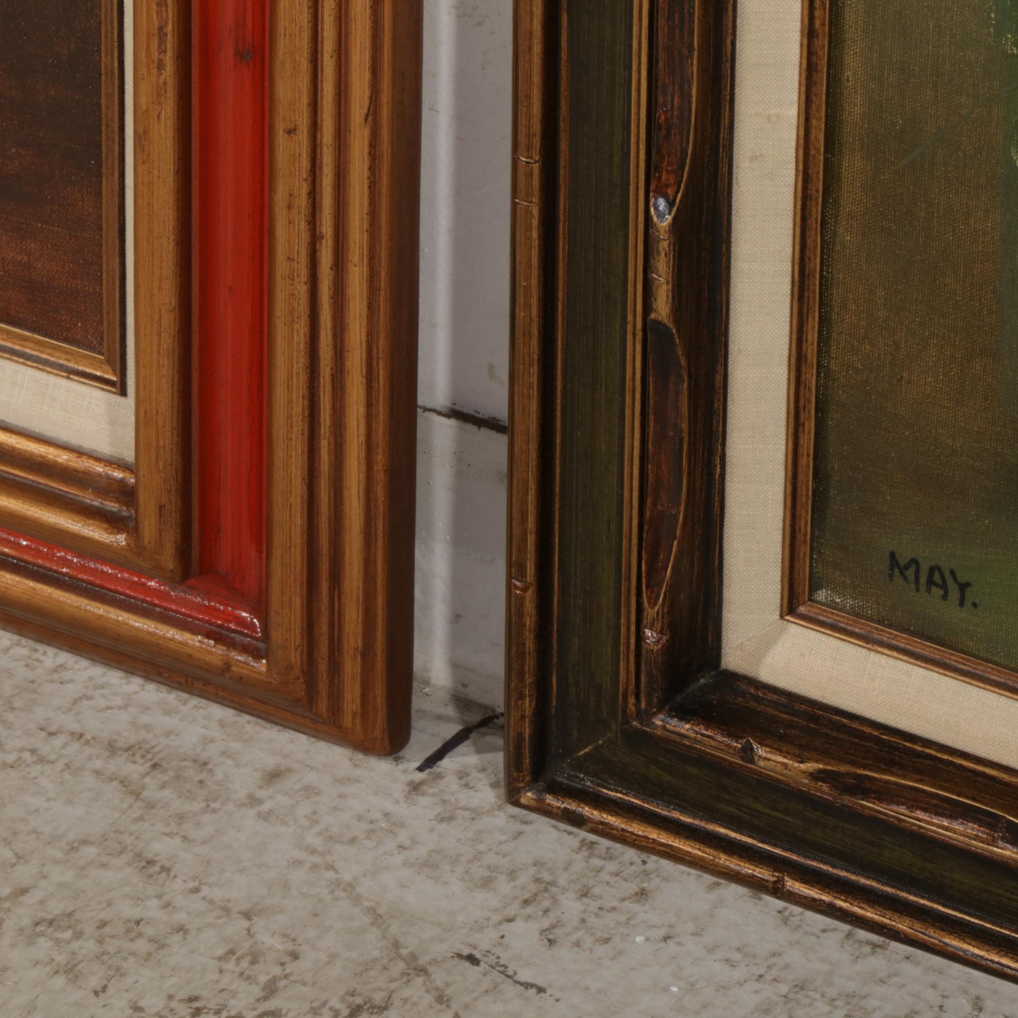 Still Life Oil Paintings of Flower Vases, Circa 2000