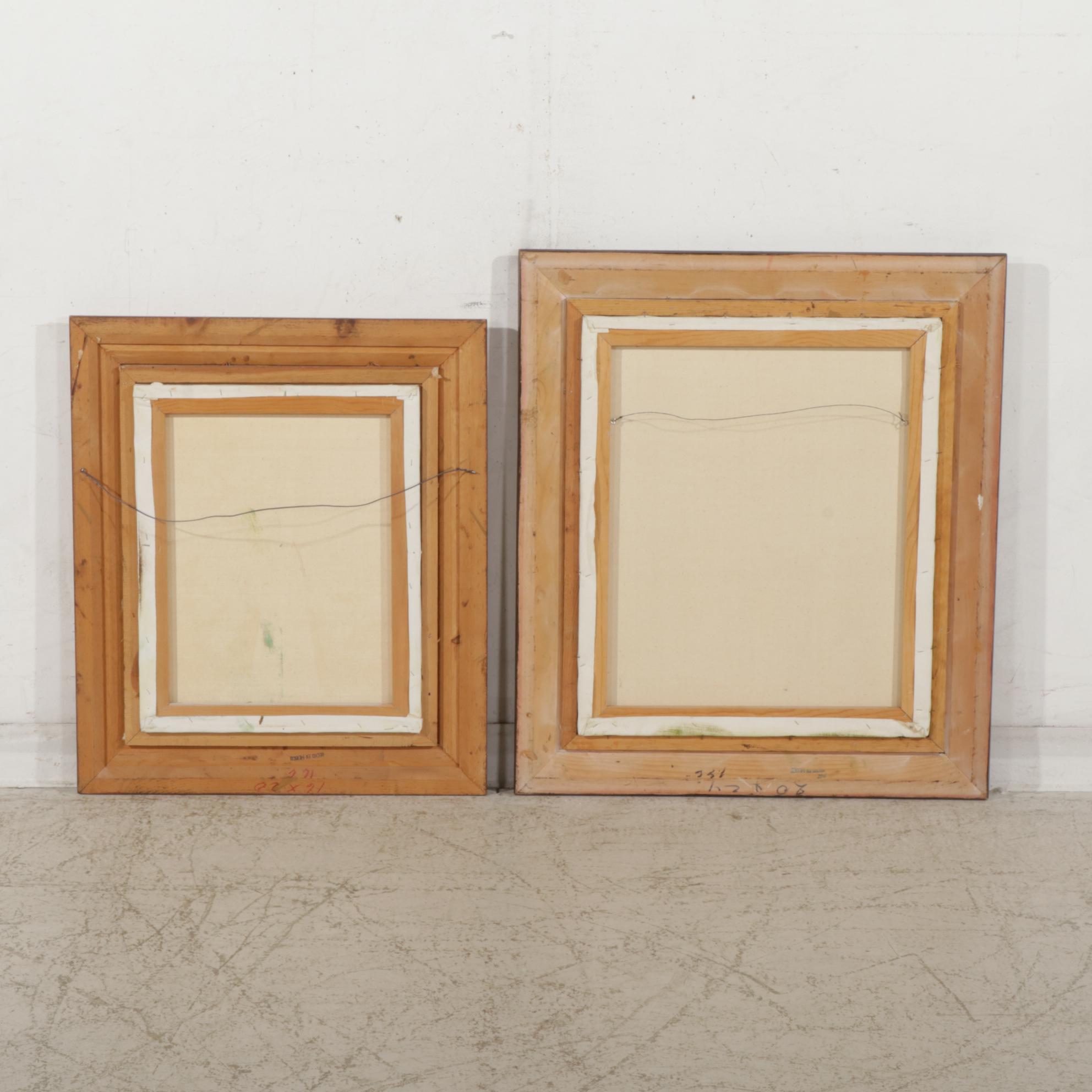 Still Life Oil Paintings of Flower Vases, Circa 2000