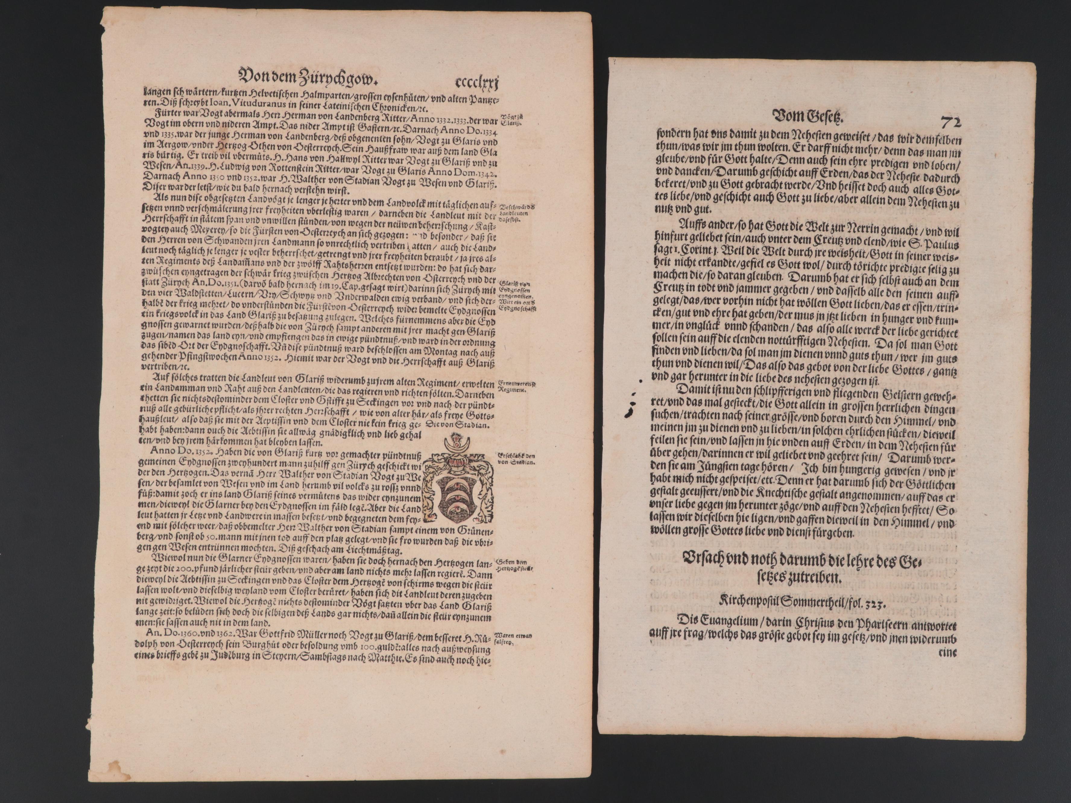 German and Latin Leaves, 16th Century and Later