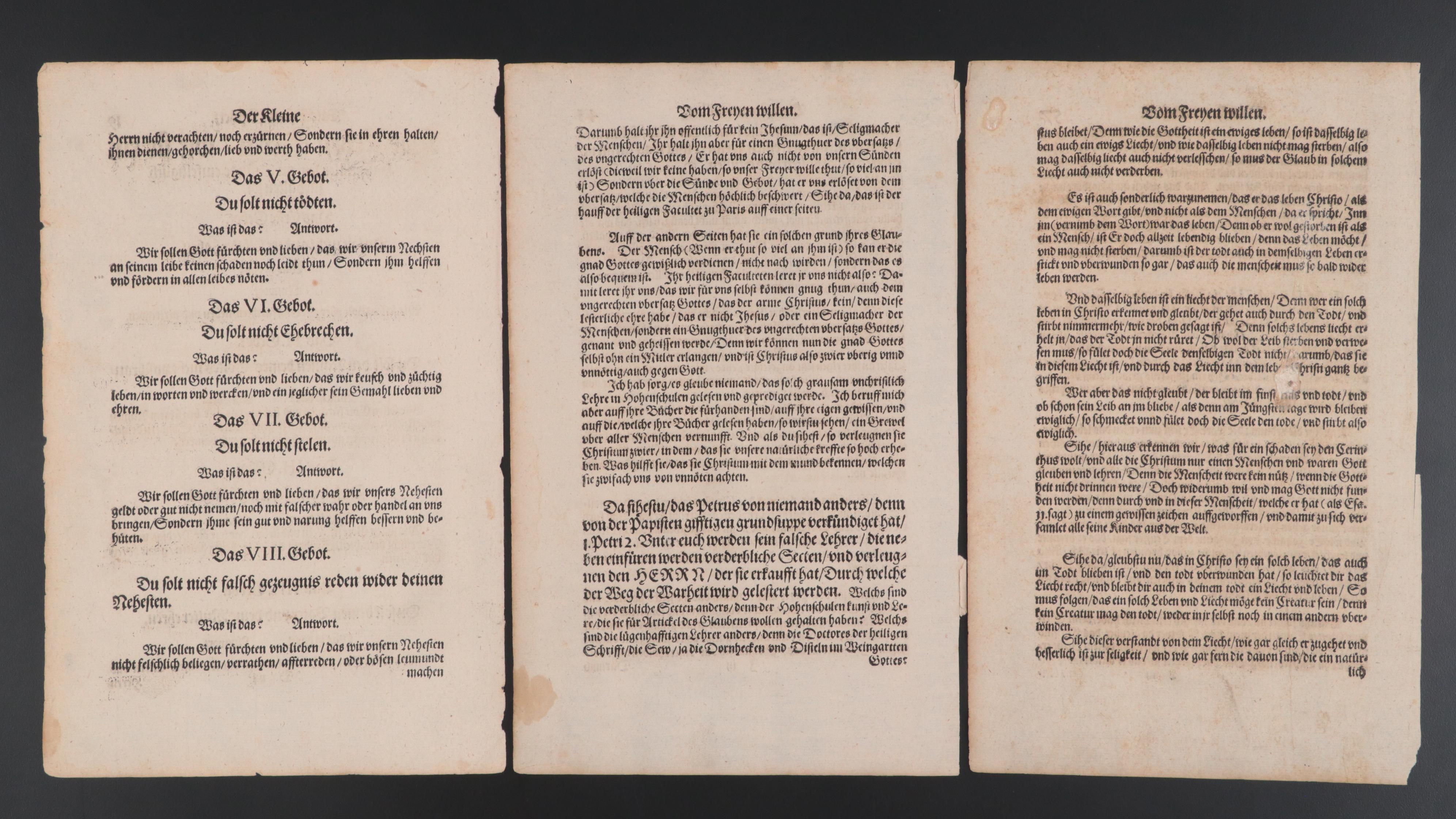 German and Latin Leaves, 16th Century and Later