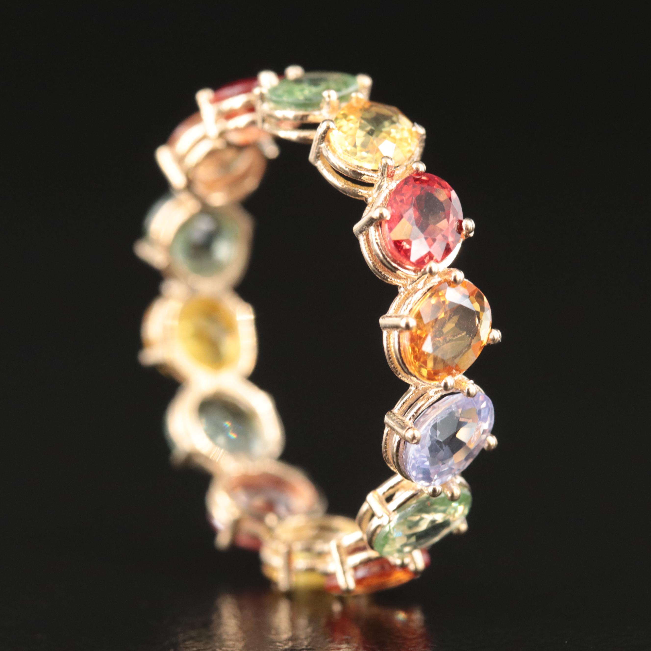 14K Multi-Color Sapphire Eternity Band