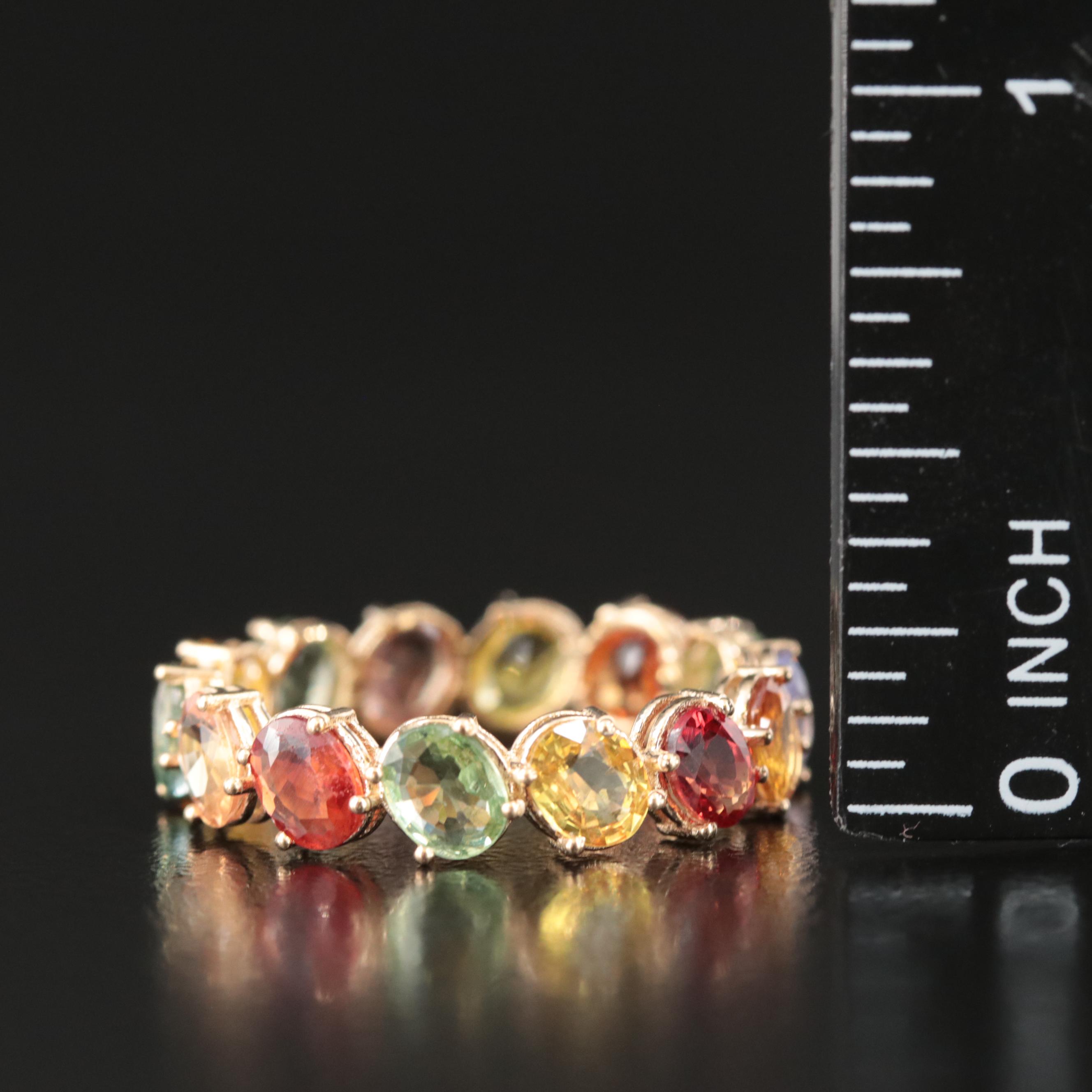 14K Multi-Color Sapphire Eternity Band