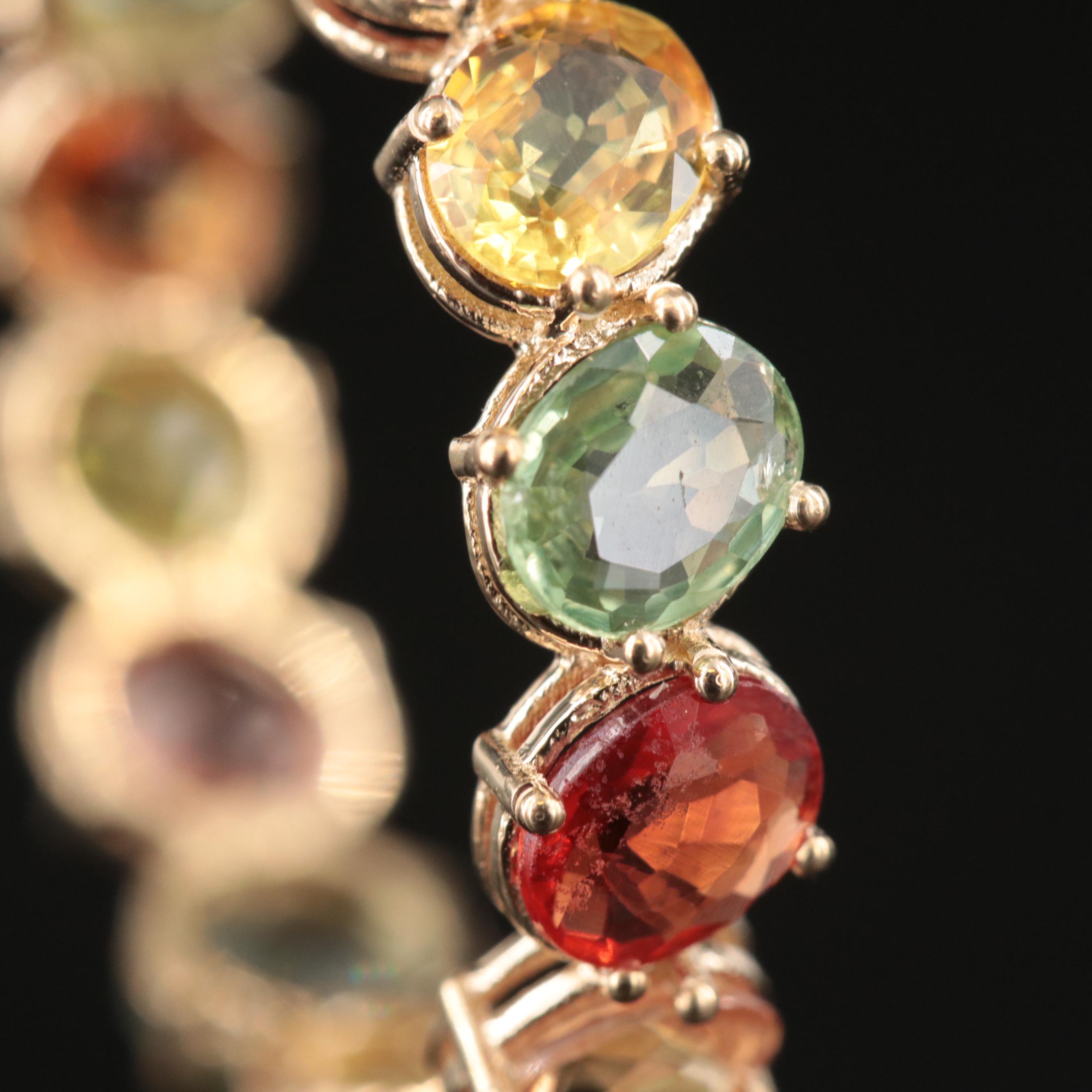 14K Multi-Color Sapphire Eternity Band