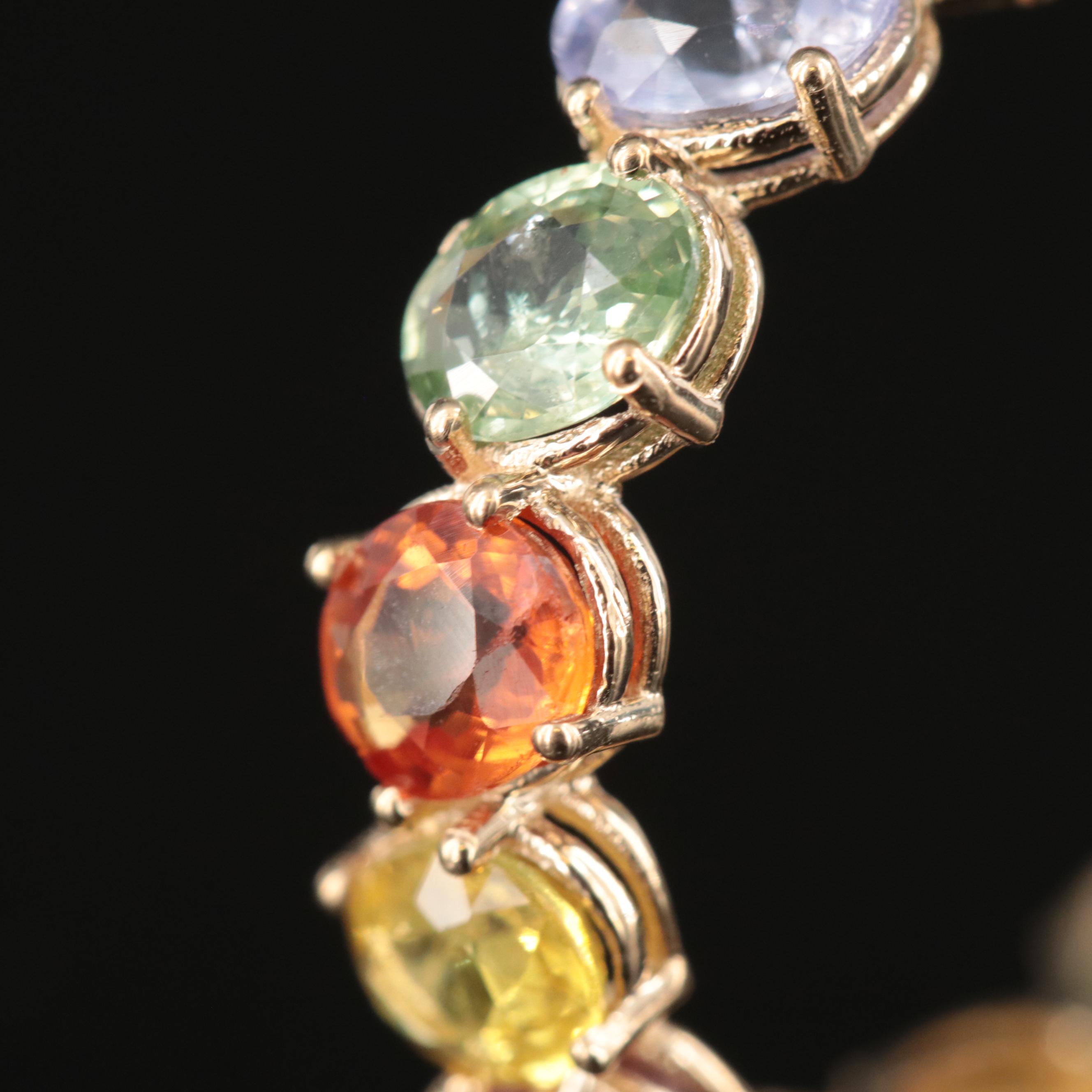 14K Multi-Color Sapphire Eternity Band