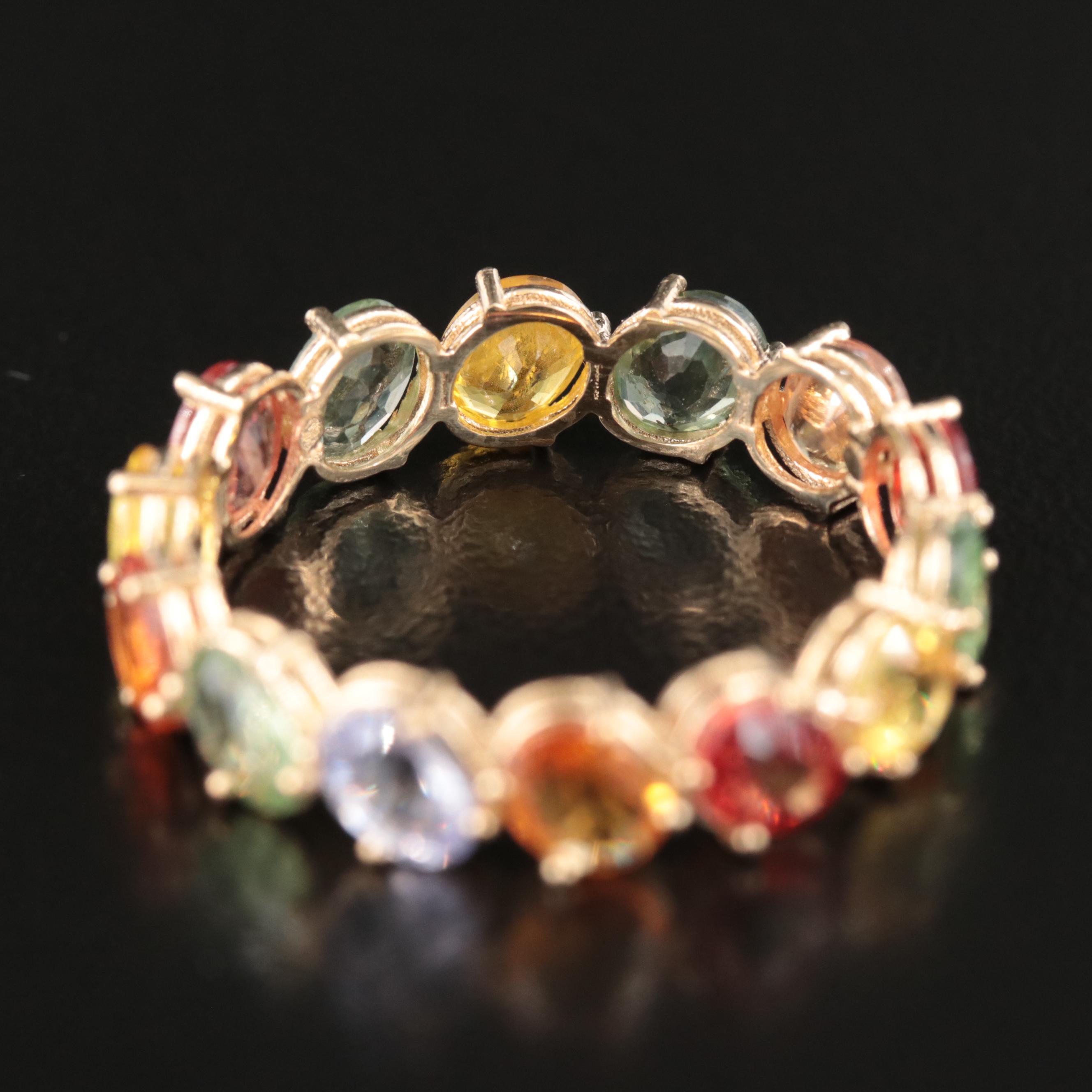 14K Multi-Color Sapphire Eternity Band