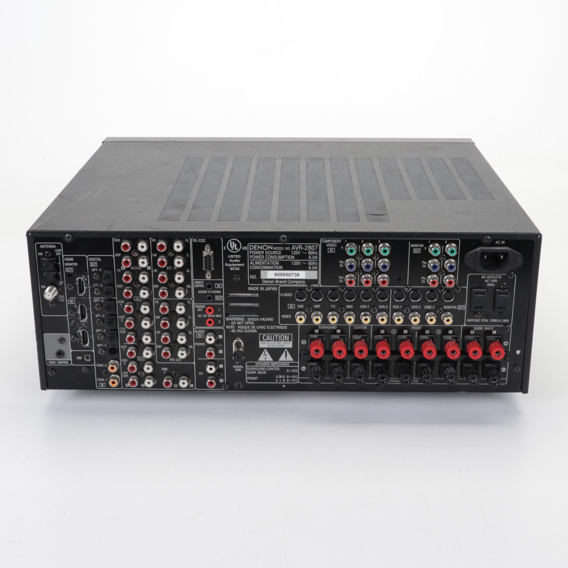 Denon AVR-2807 Home Theater AV Surround Receiver with Remote